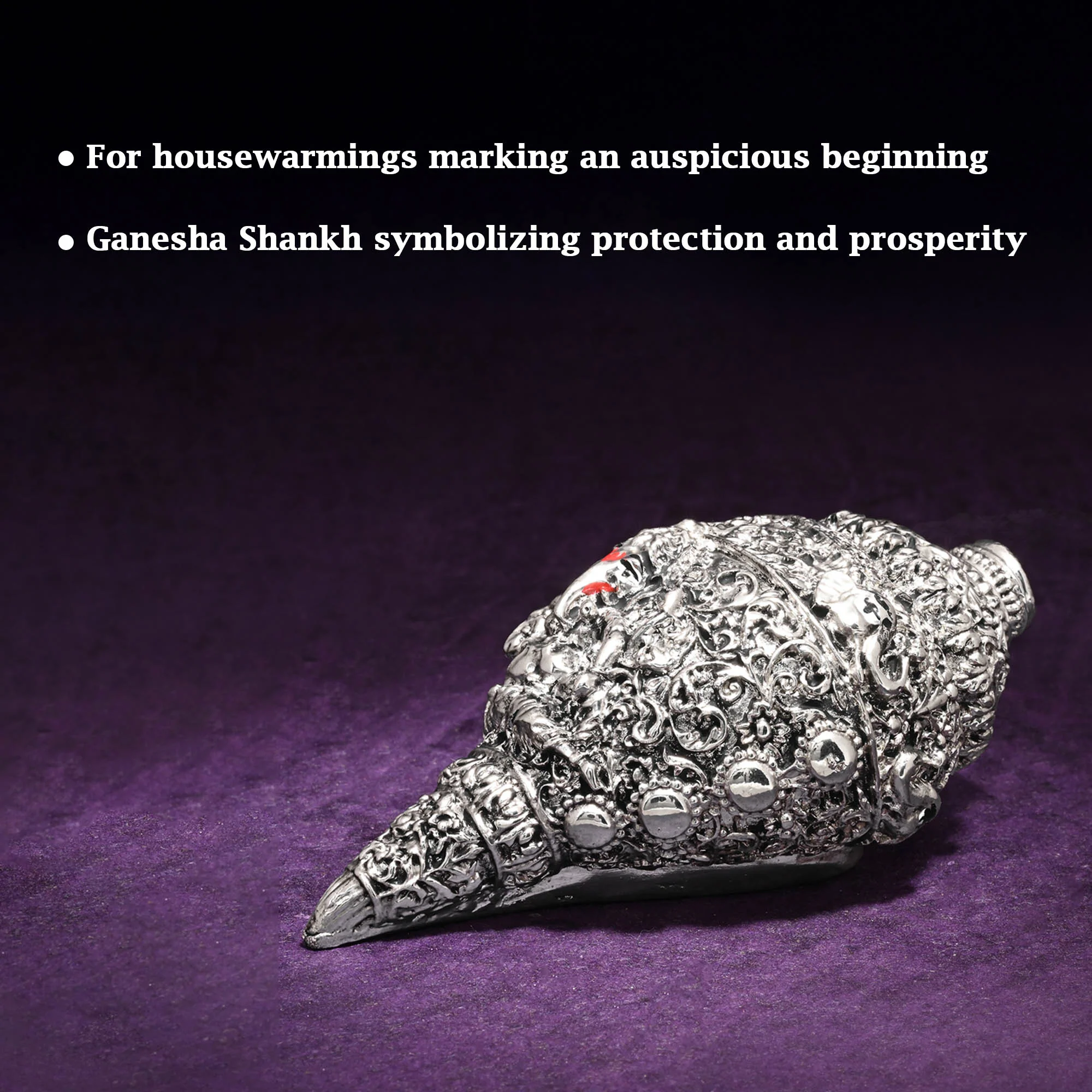 999 Silver Plated Ganesha Shankh - Image 2