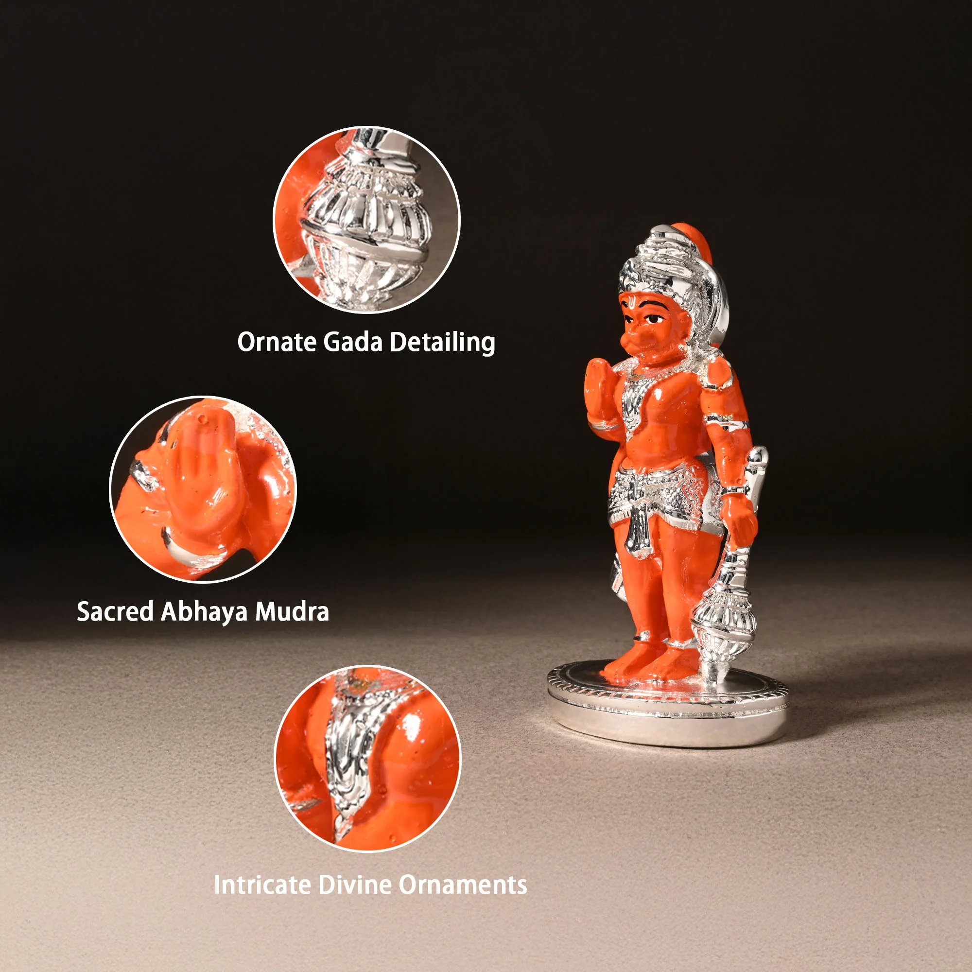 999 Silver Plated Hanuman Ji Idol - Image 3