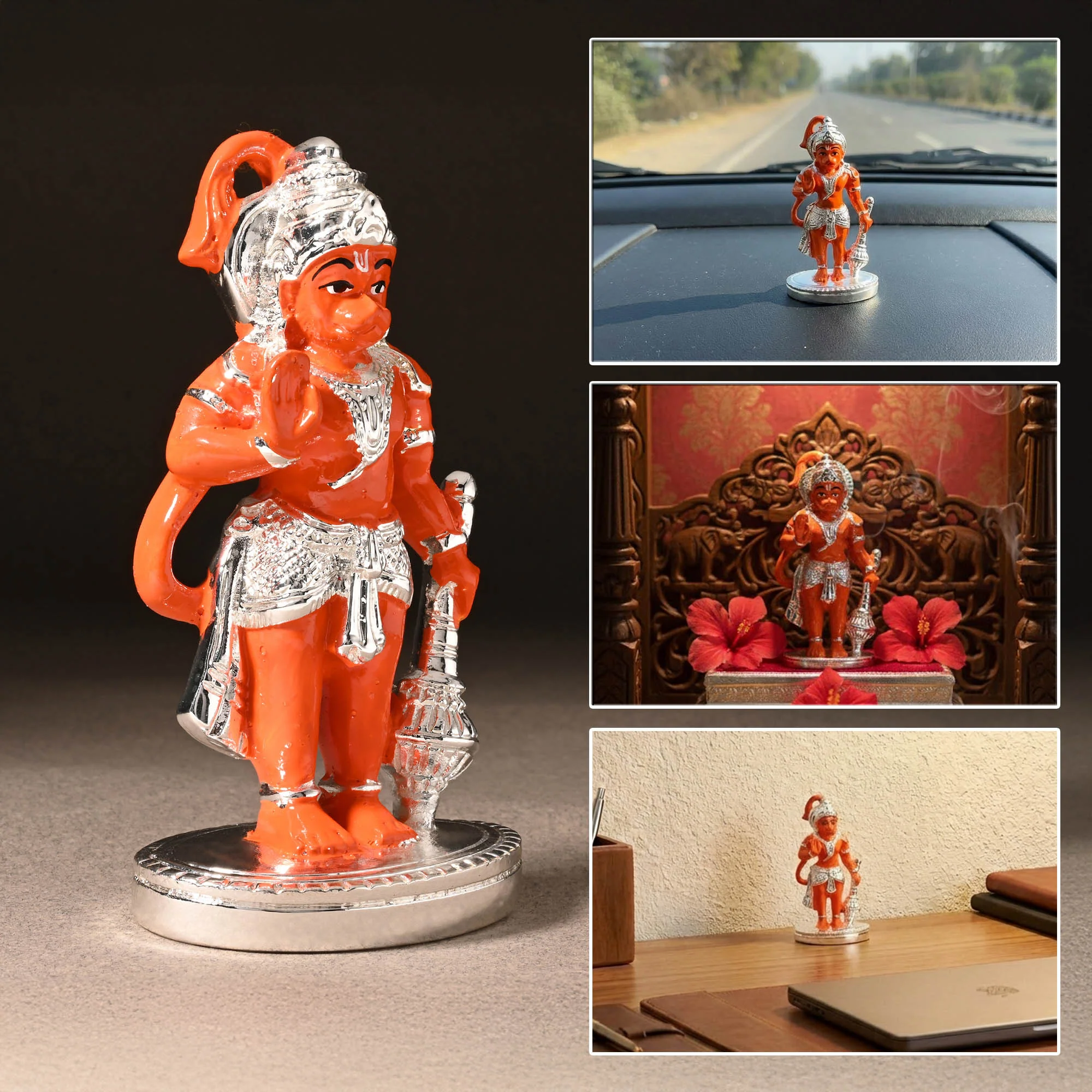 999 Silver Plated Hanuman Ji Idol - Image 6