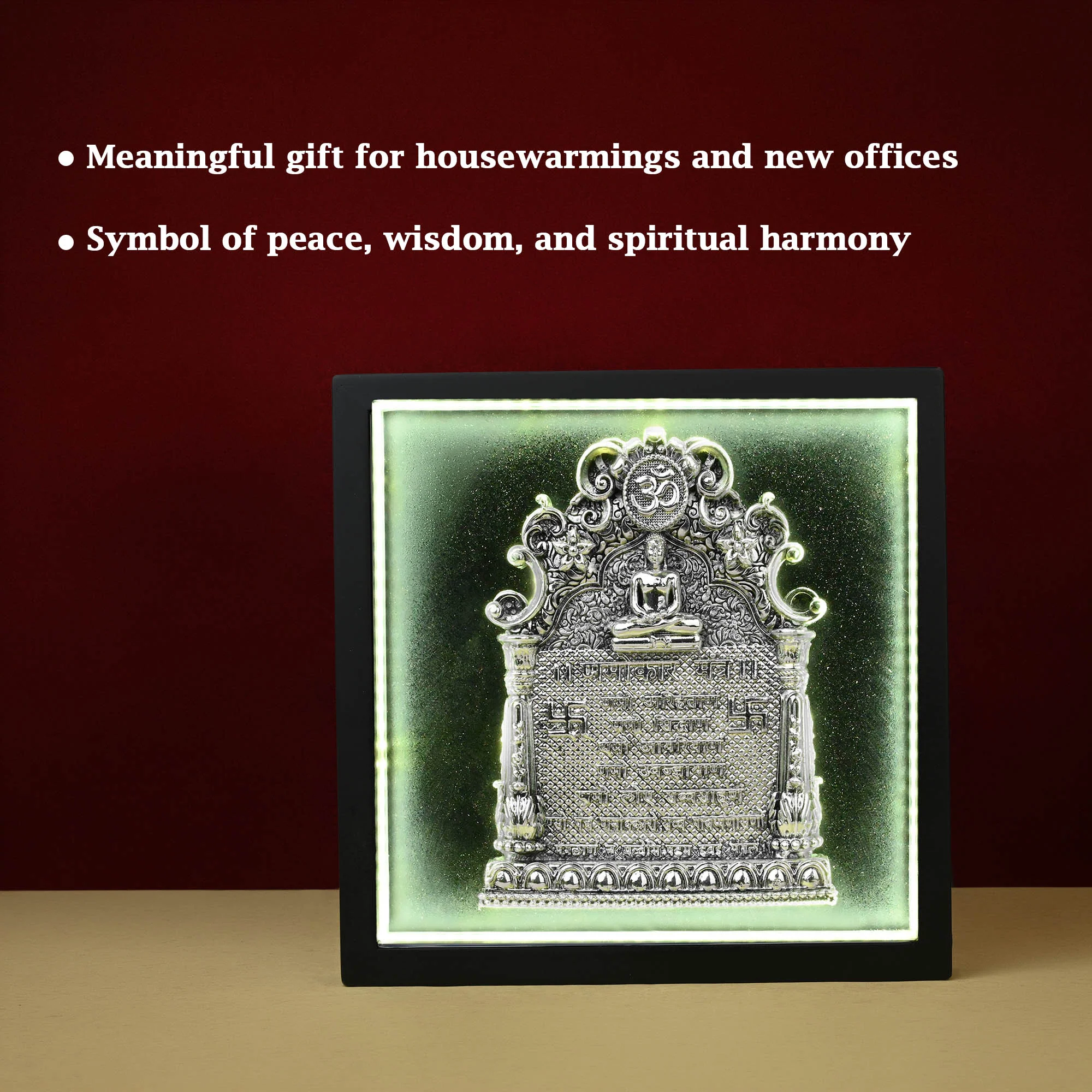 999 Silver Plated Jain Navkar LED Frame - Image 2