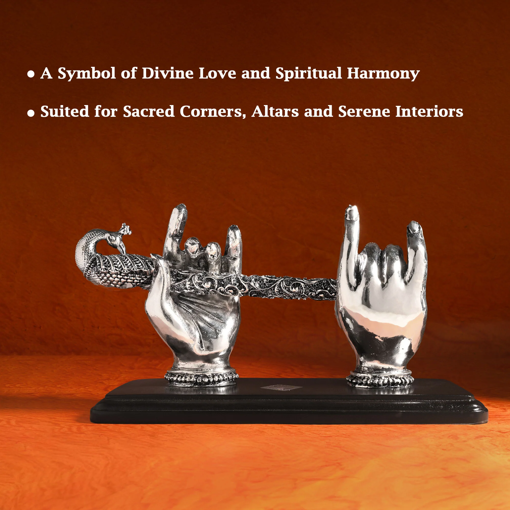 999 Silver Plated Krishna Bansuri Figurine - Image 2