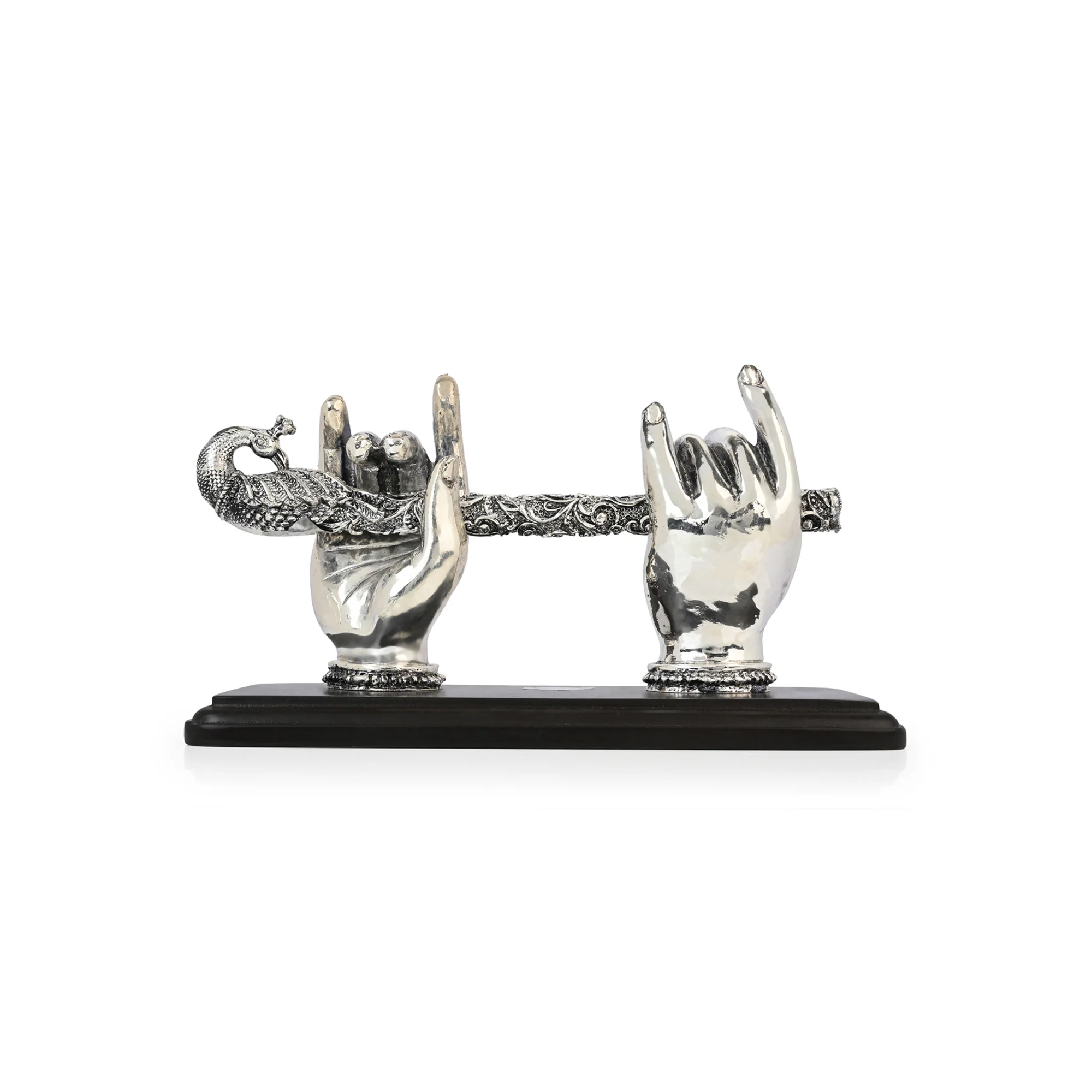 999 Silver Plated Krishna Bansuri Figurine - Image 5