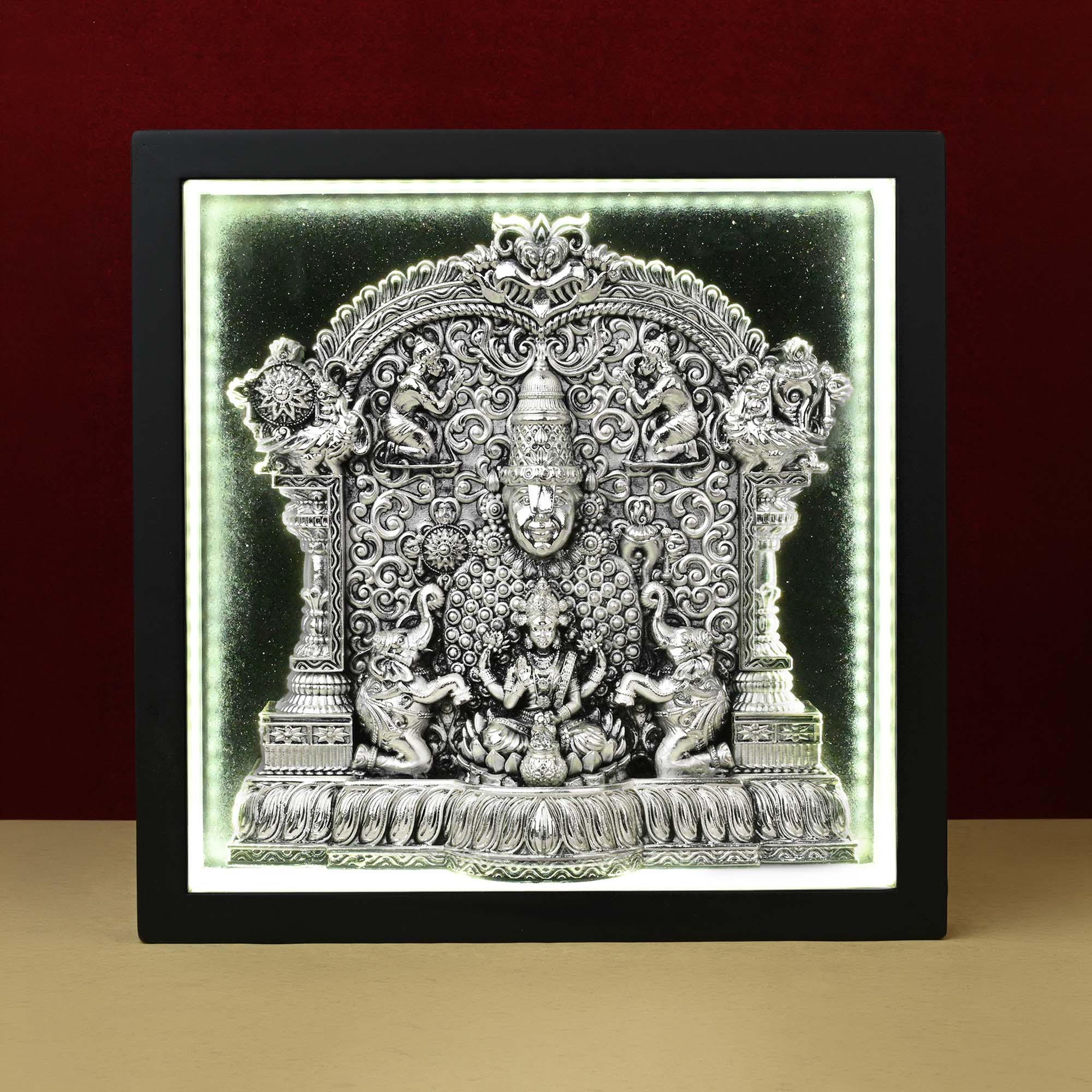 999 Silver Lakshmi Venkateshwar LED Frame