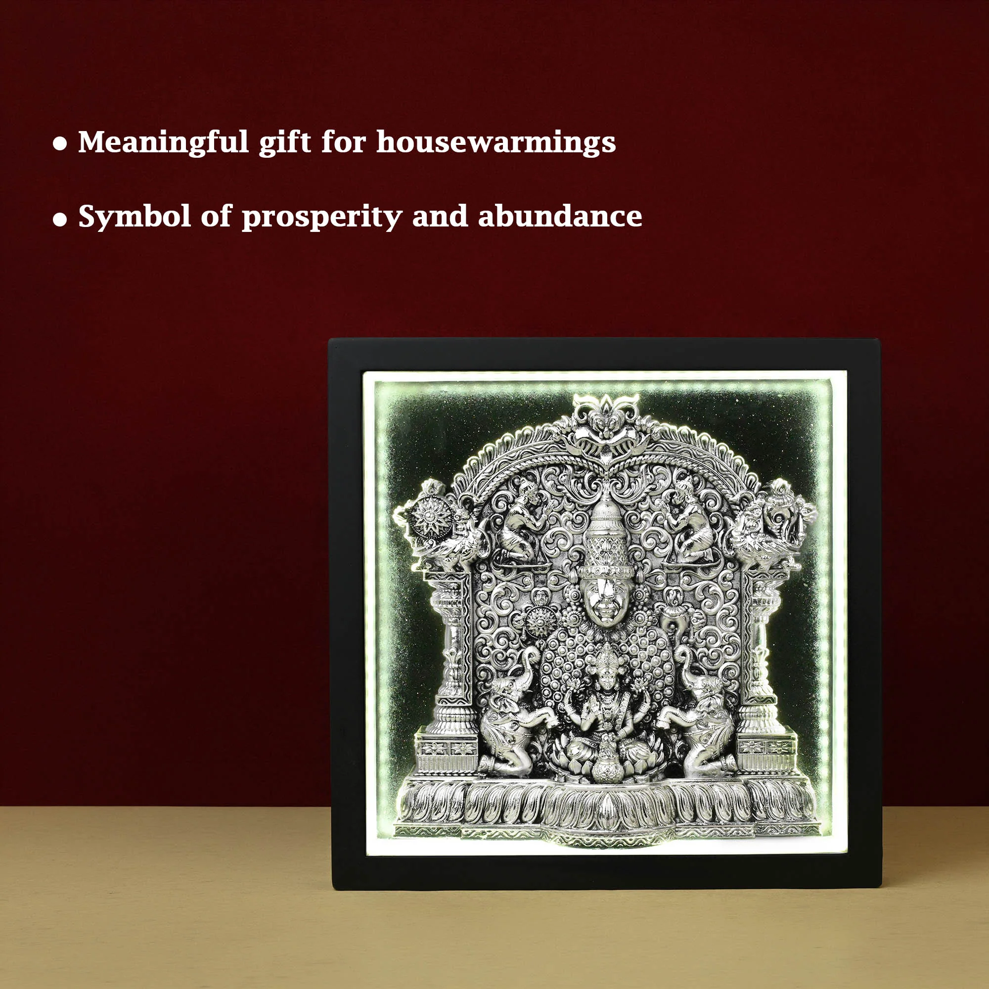 999 Silver Lakshmi Venkateshwar LED Frame - Image 2