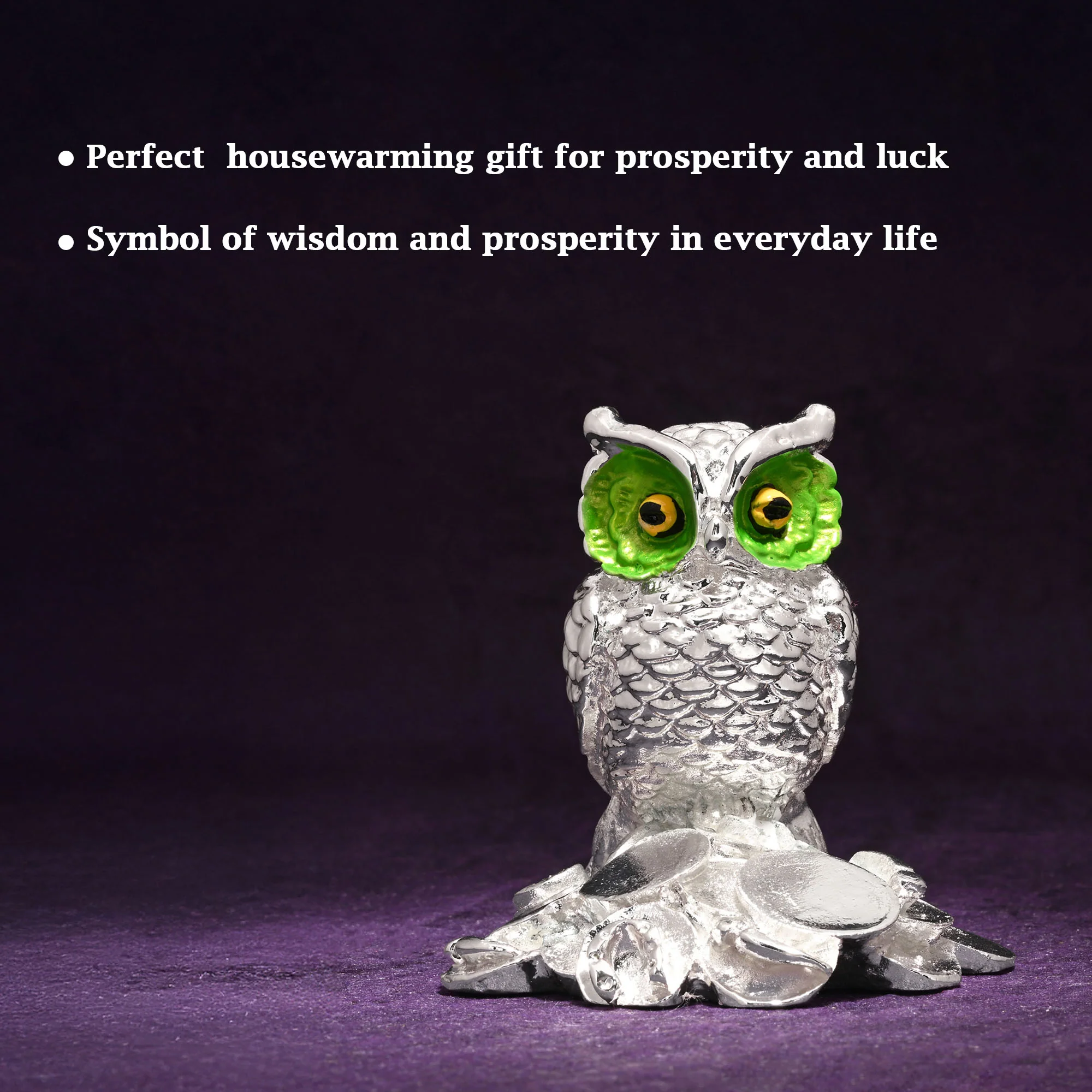 999 Silver Plated Owl Showpiece - Image 2
