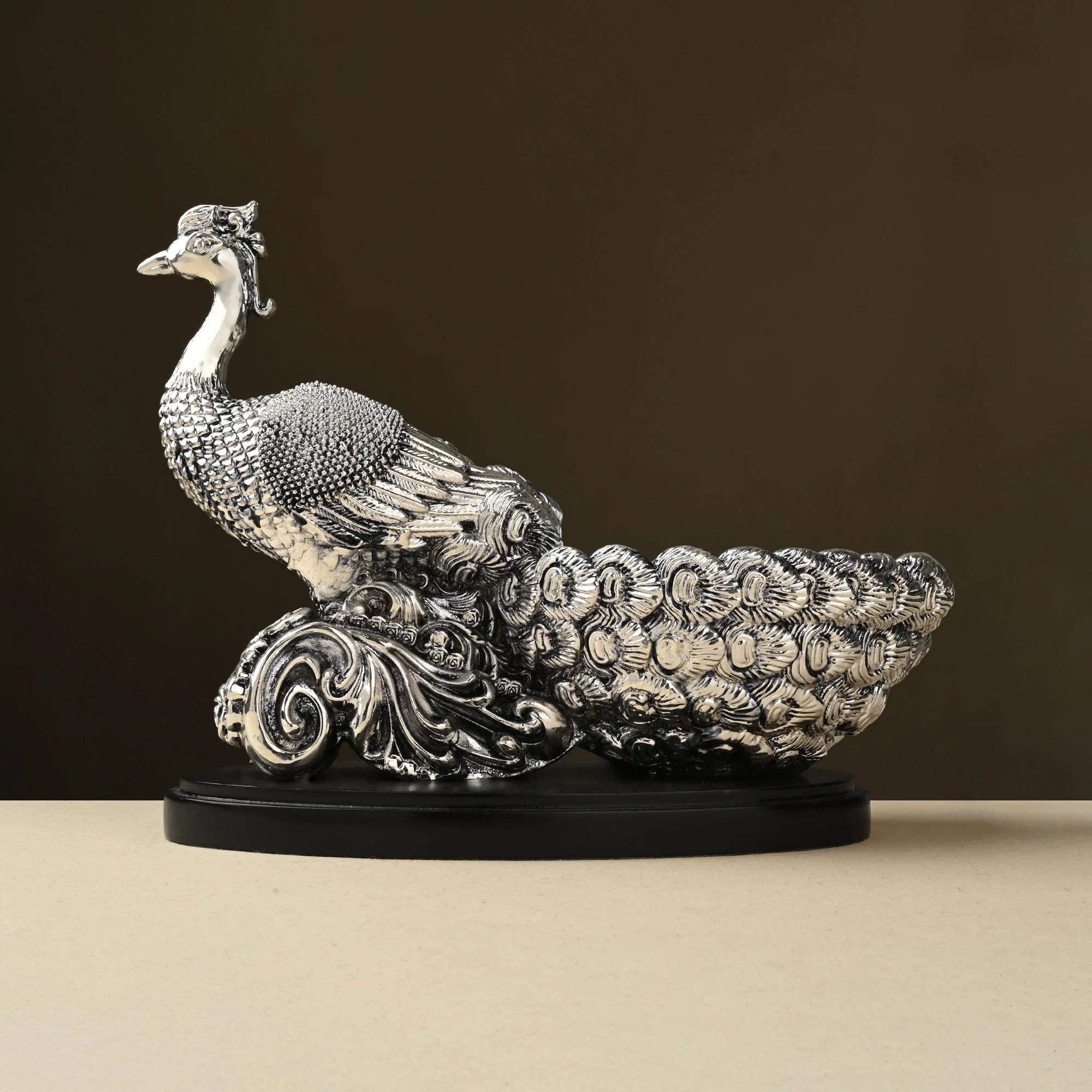 999 Silver Plated Peacock Bowl