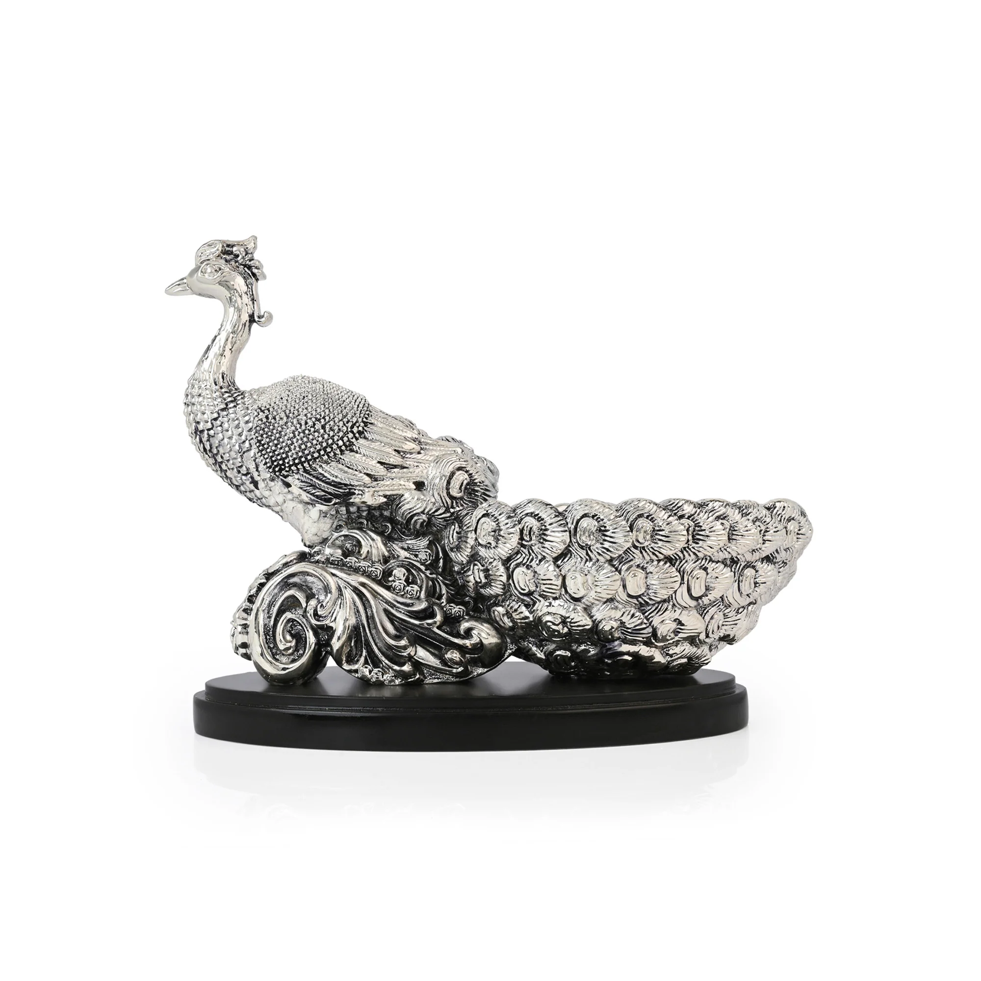 999 Silver Plated Peacock Bowl - Image 4
