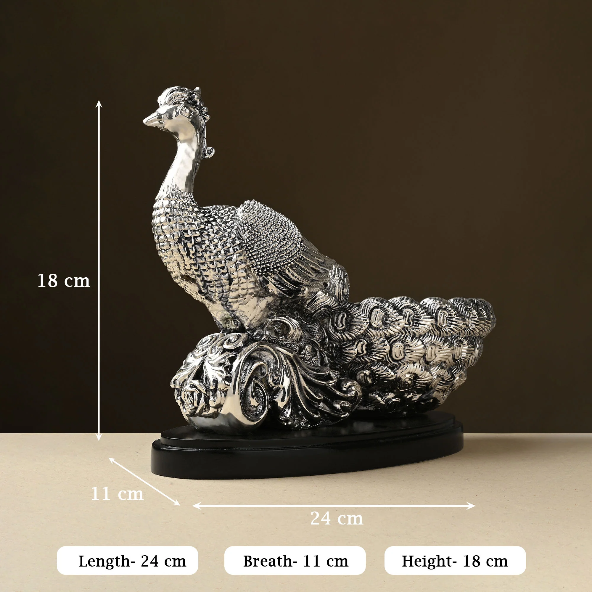 999 Silver Plated Peacock Bowl - Image 5