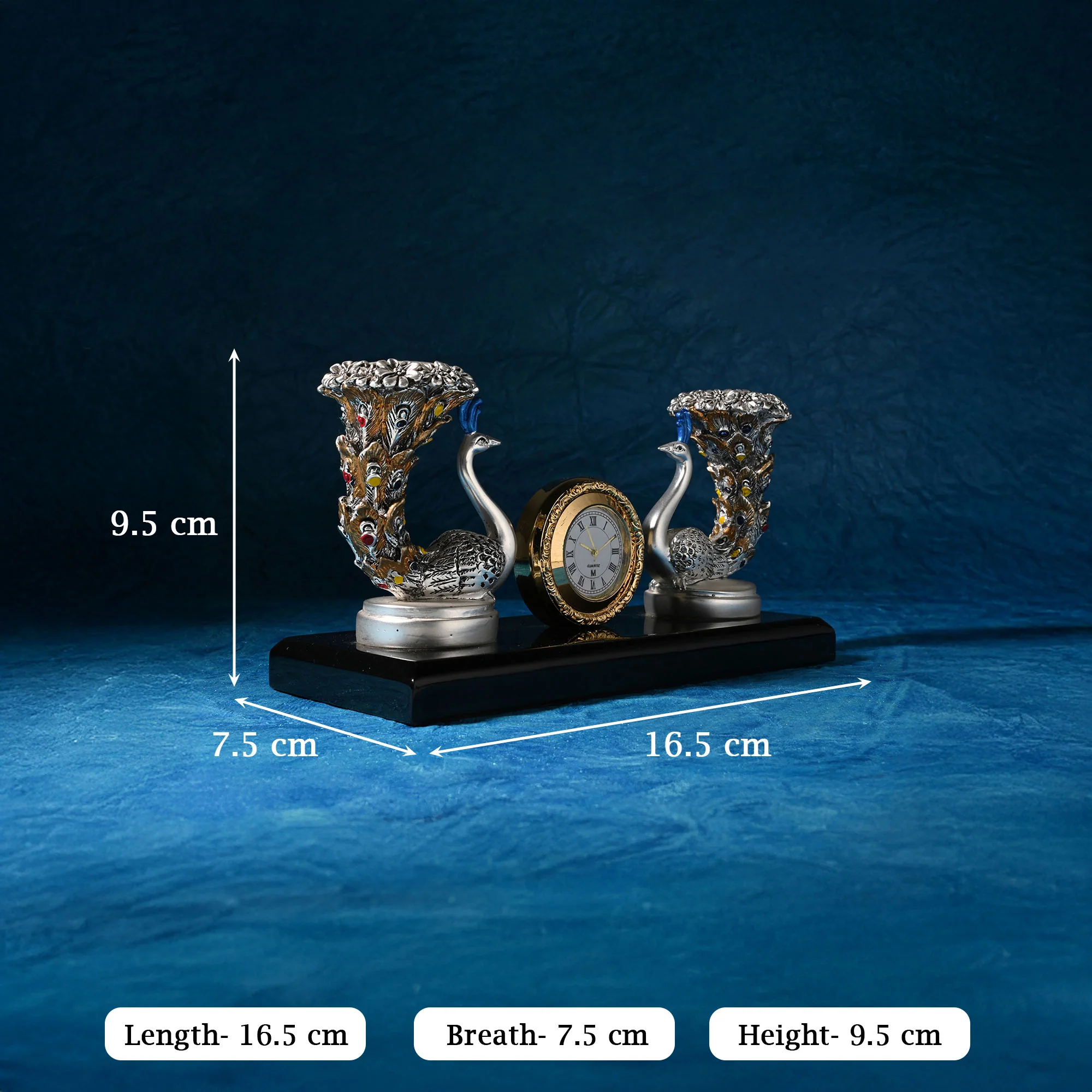 999 Silver Plated Peacock Candle Stand - Image 5