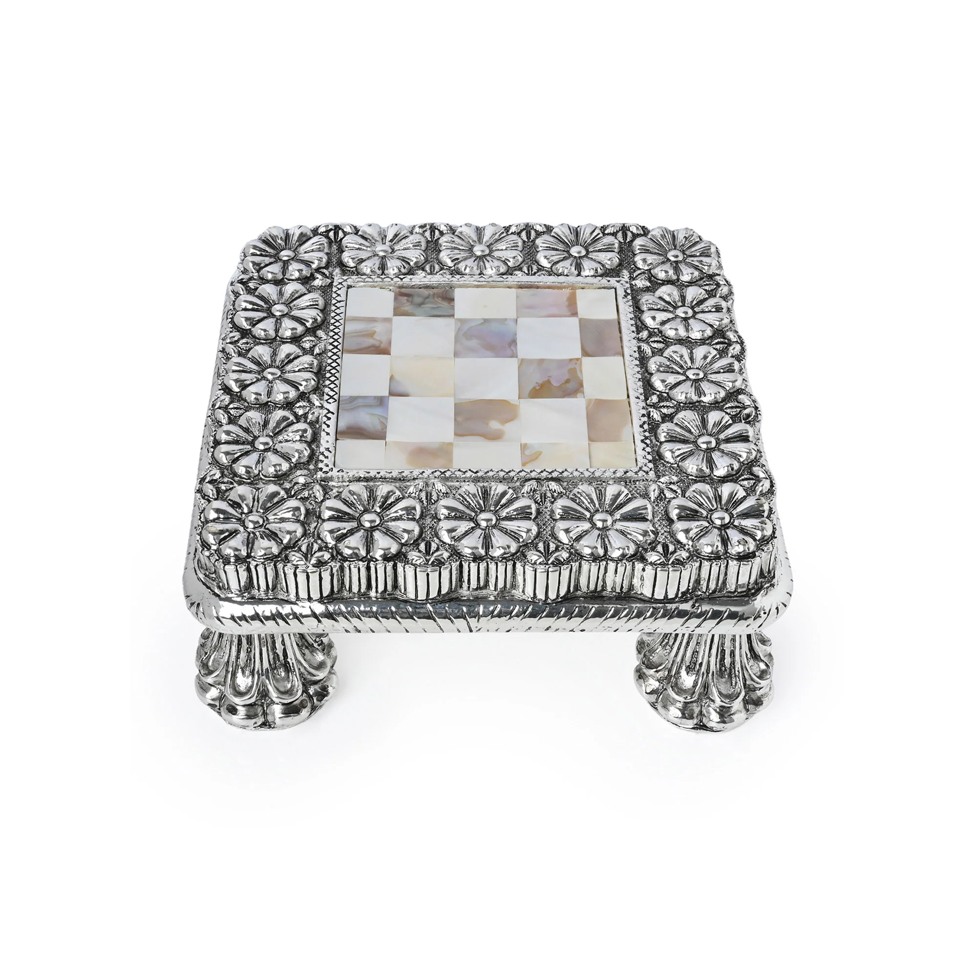 999 Silver Plated Pooja Chowki - Image 4