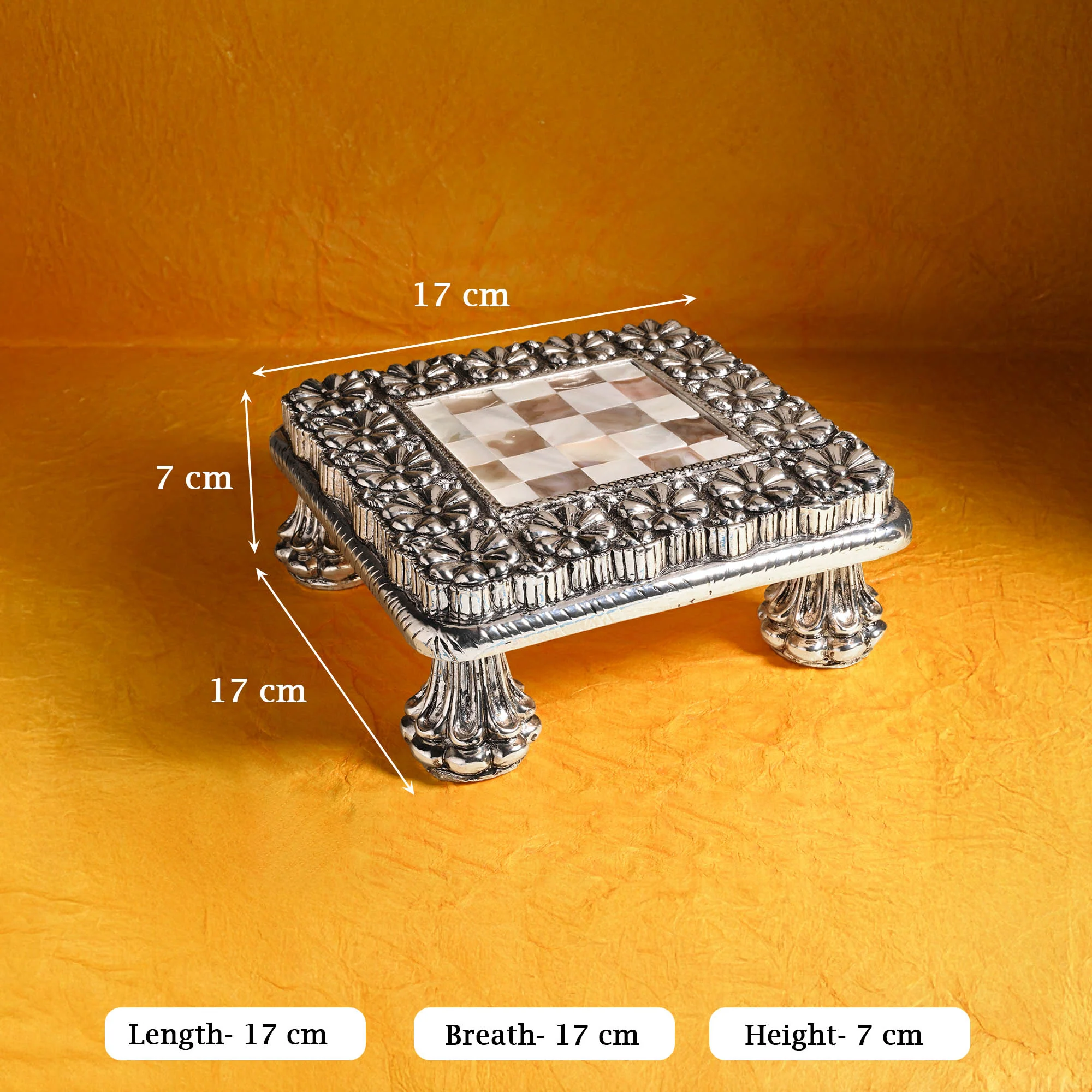 999 Silver Plated Pooja Chowki - Image 5