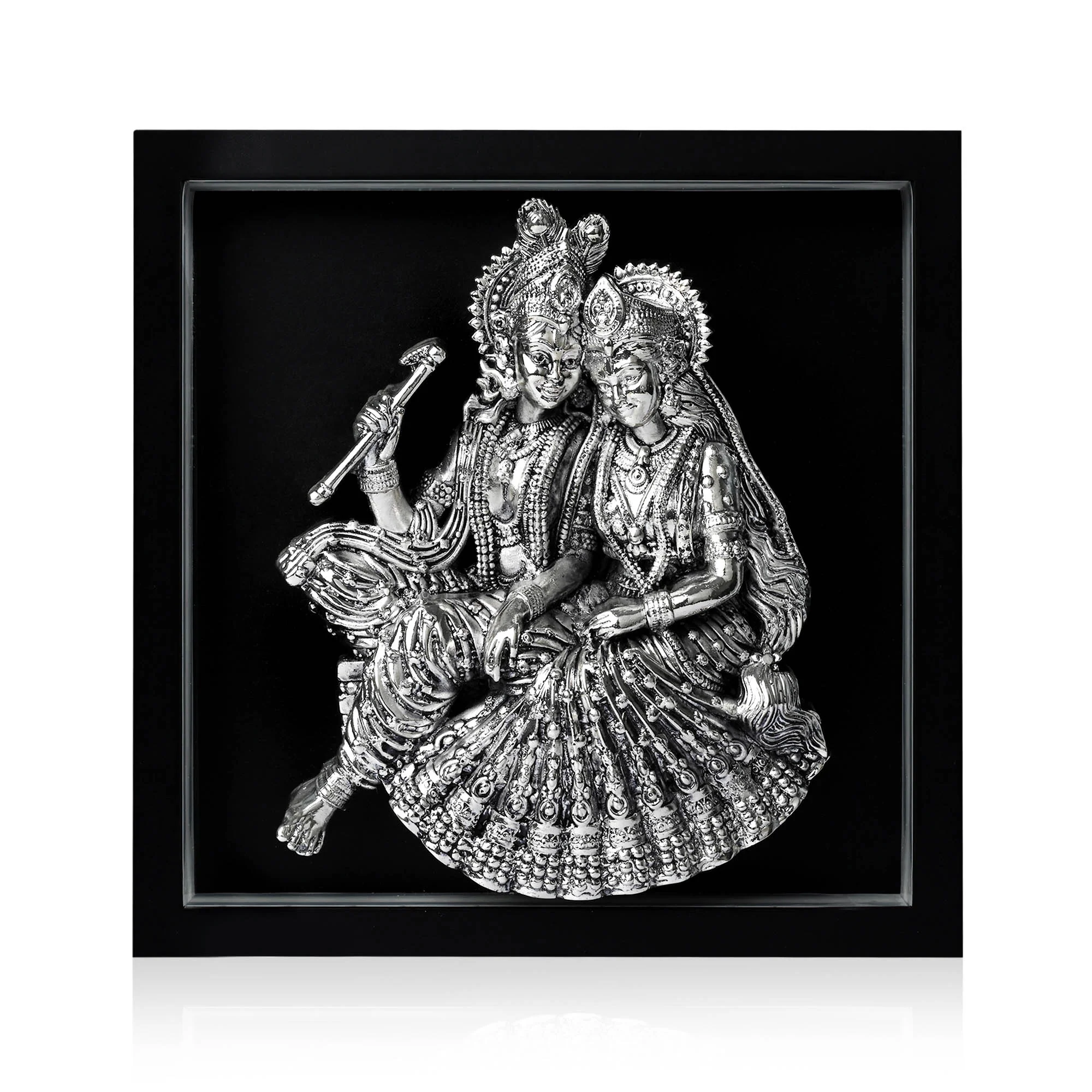 999 Silver Plated Radha Krishna LED Frame - Image 4