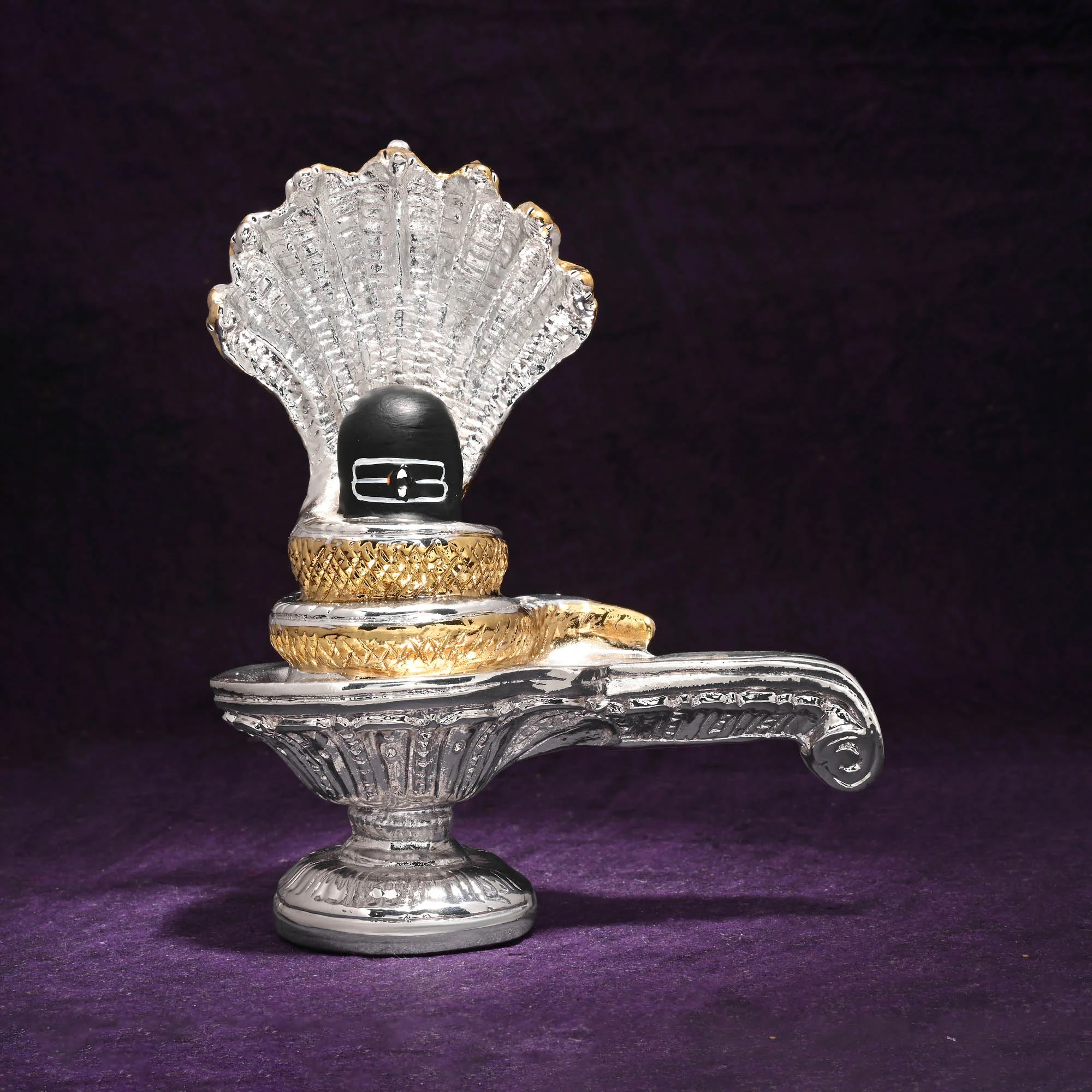 999 Silver Plated Shivling Idol