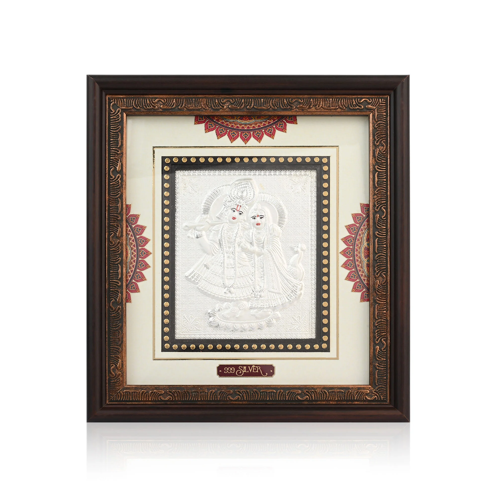 999 Silver Radha Krishna Art Frame - Image 4