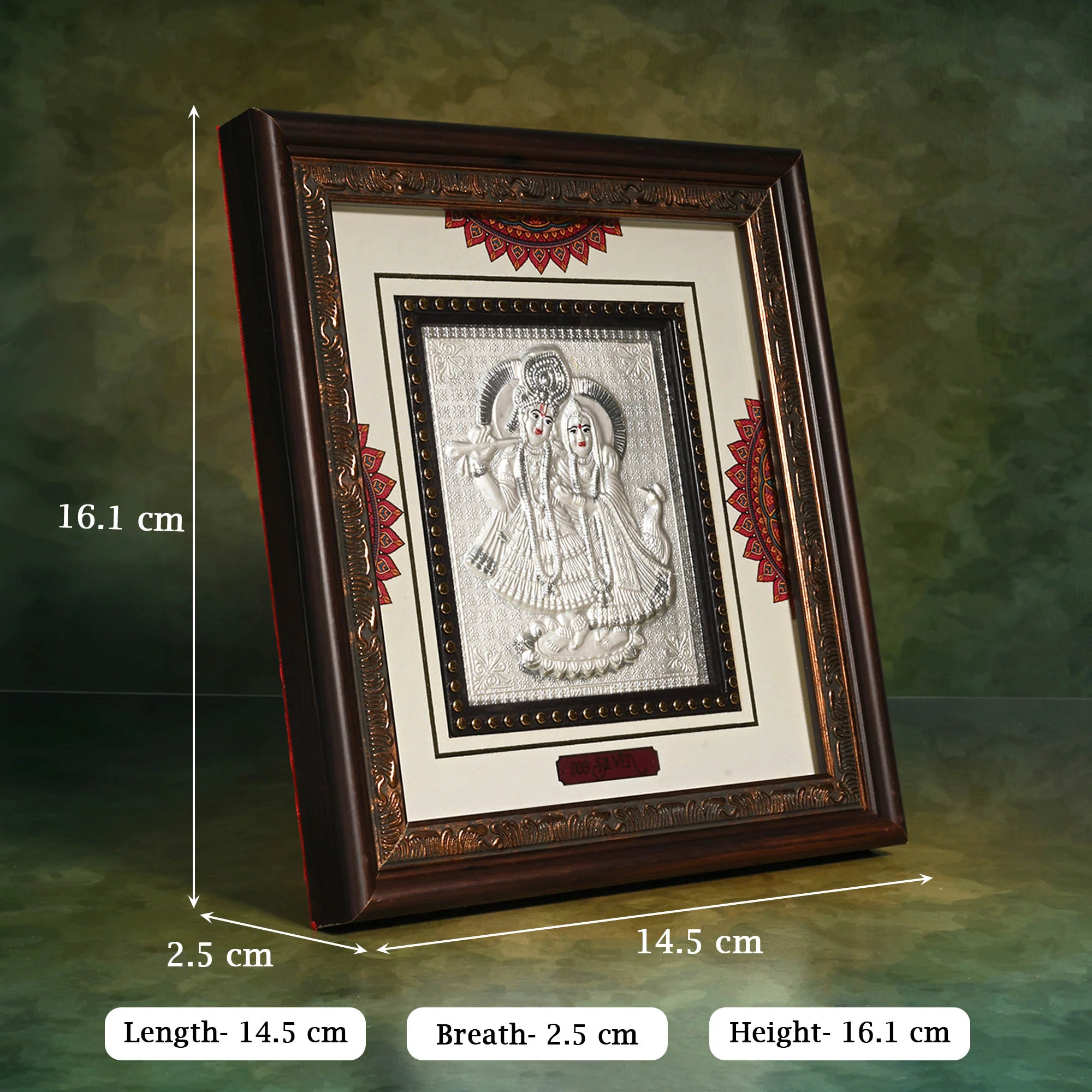999 Silver Radha Krishna Art Frame - Image 5