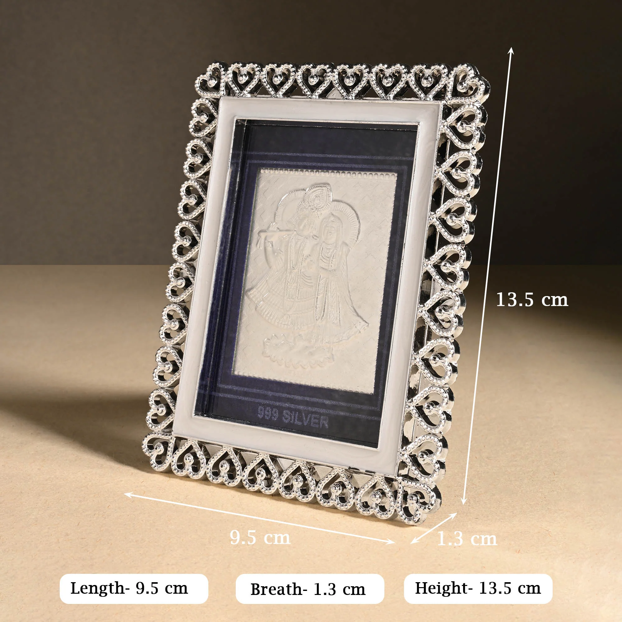 999 Silver Radha Krishna Photo Frame - Image 5