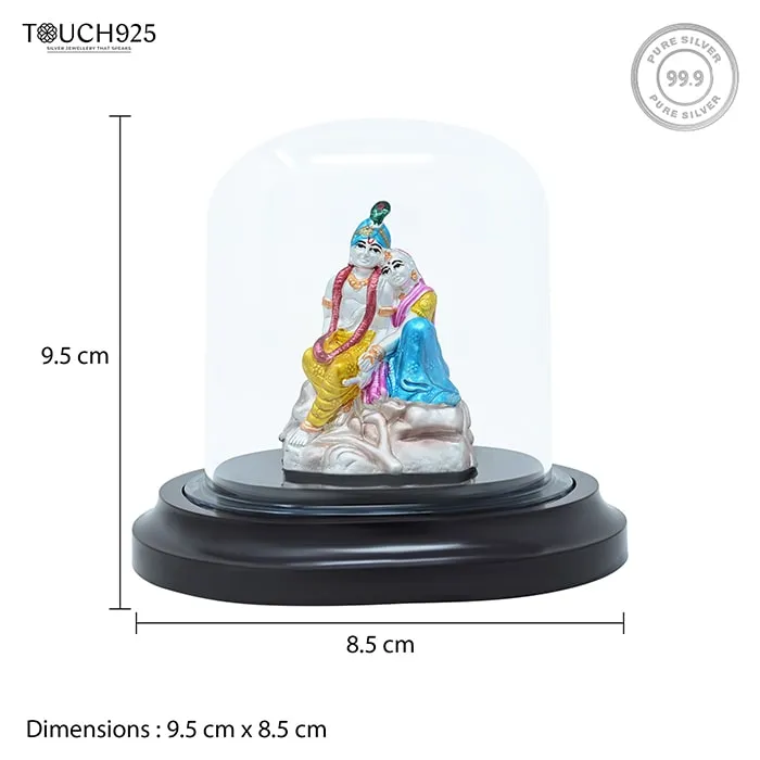 999 Silver Radiant Radha Krishna Idol - Image 4