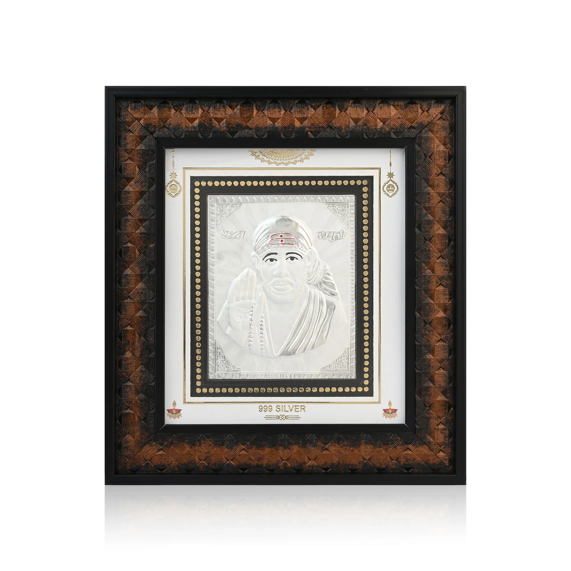 999 Silver Sai Baba Wall Frame - Image 4