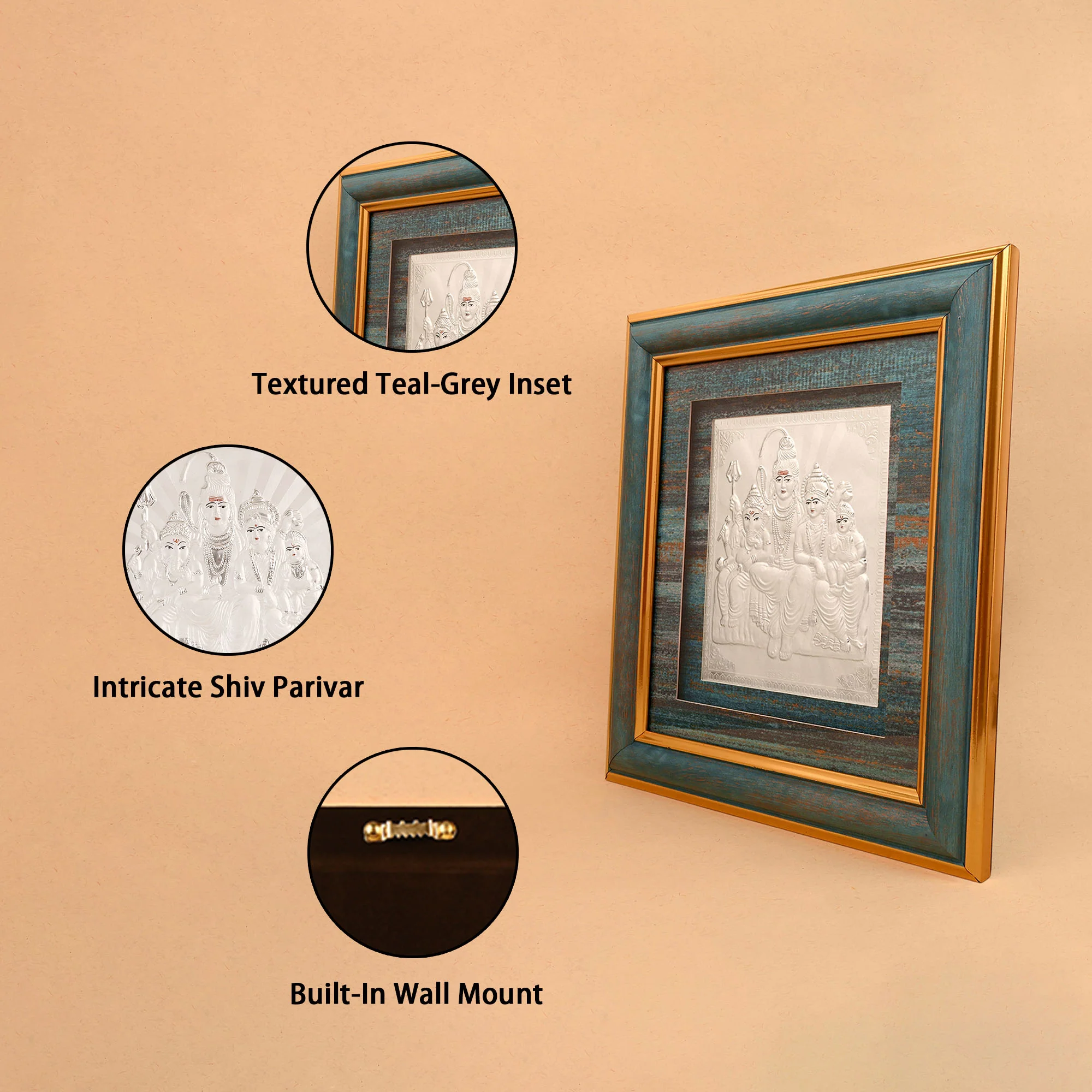999 Silver Shiv Parivar Frame - Image 3