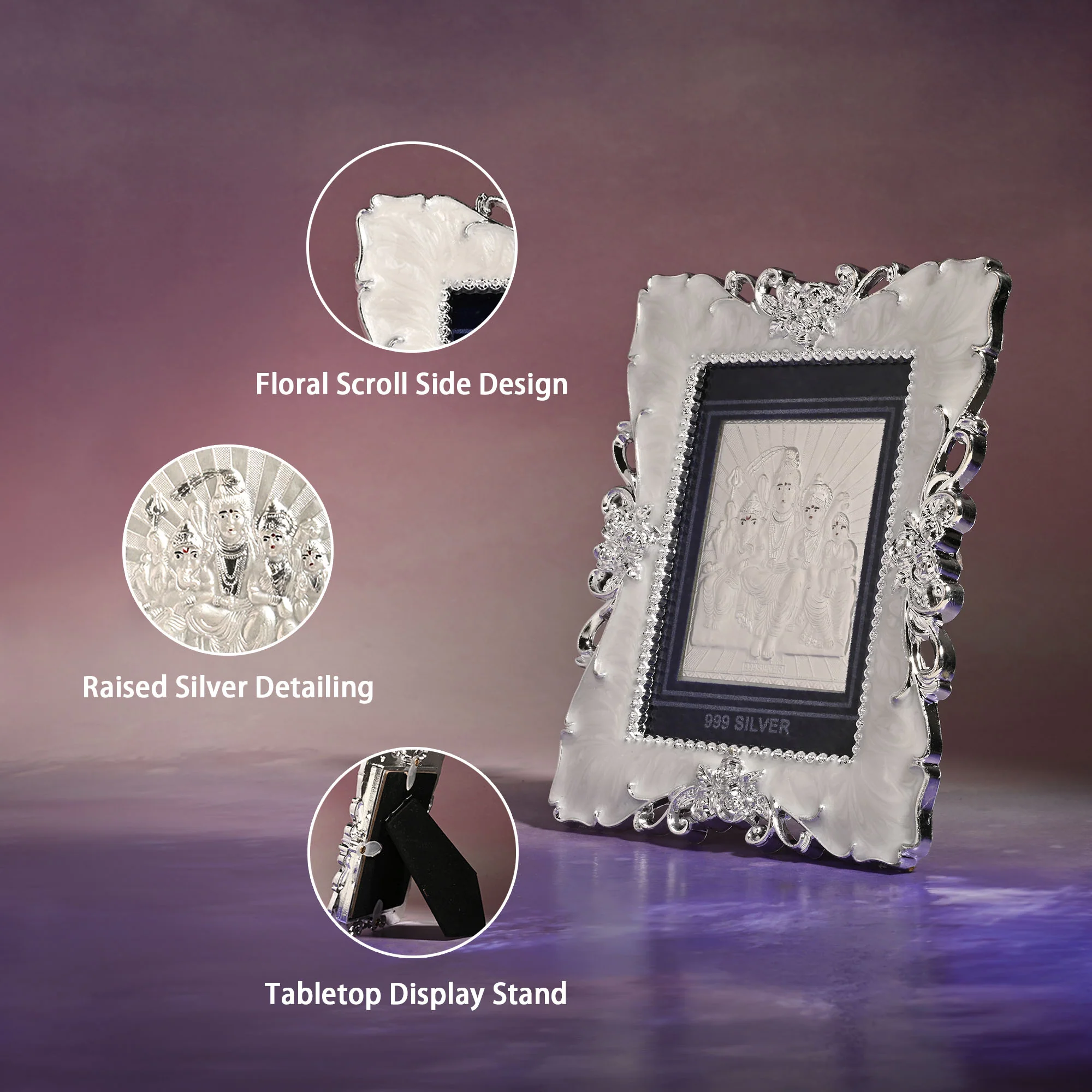999 Silver Shiv Parivar Frame - Image 3