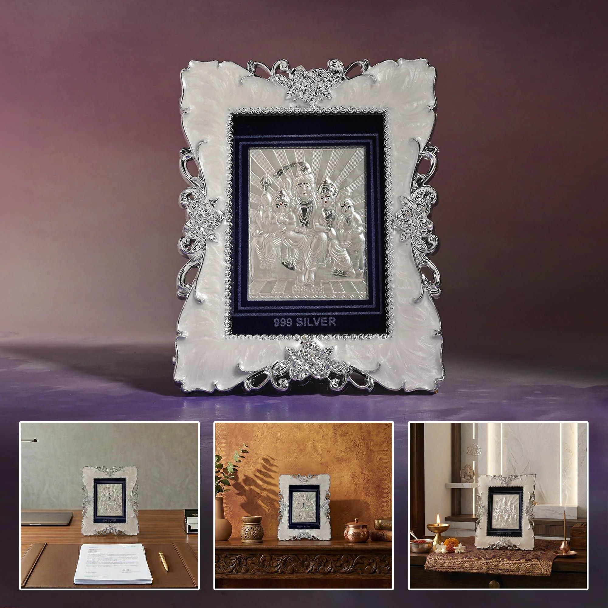 999 Silver Shiv Parivar Frame - Image 6