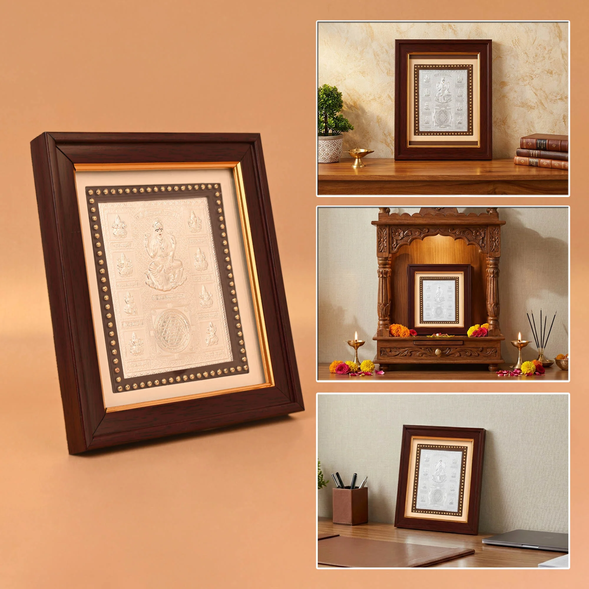 999 Silver Shree Ashtalakshmi Yantra Frame - Image 6