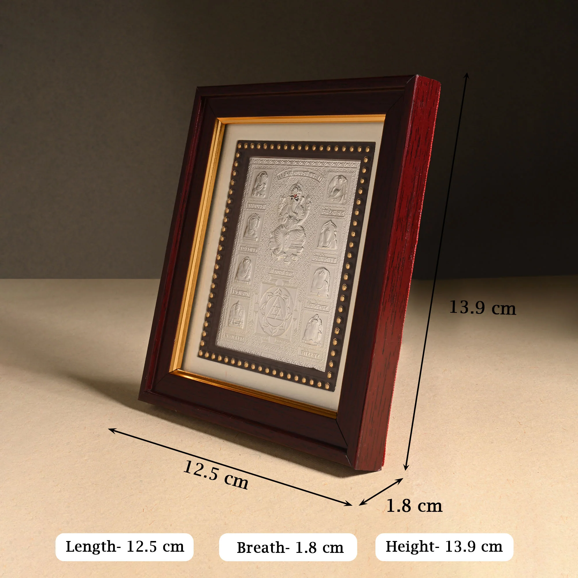 999 Silver Shree Ashtavinayak Yantra Frame - Image 5