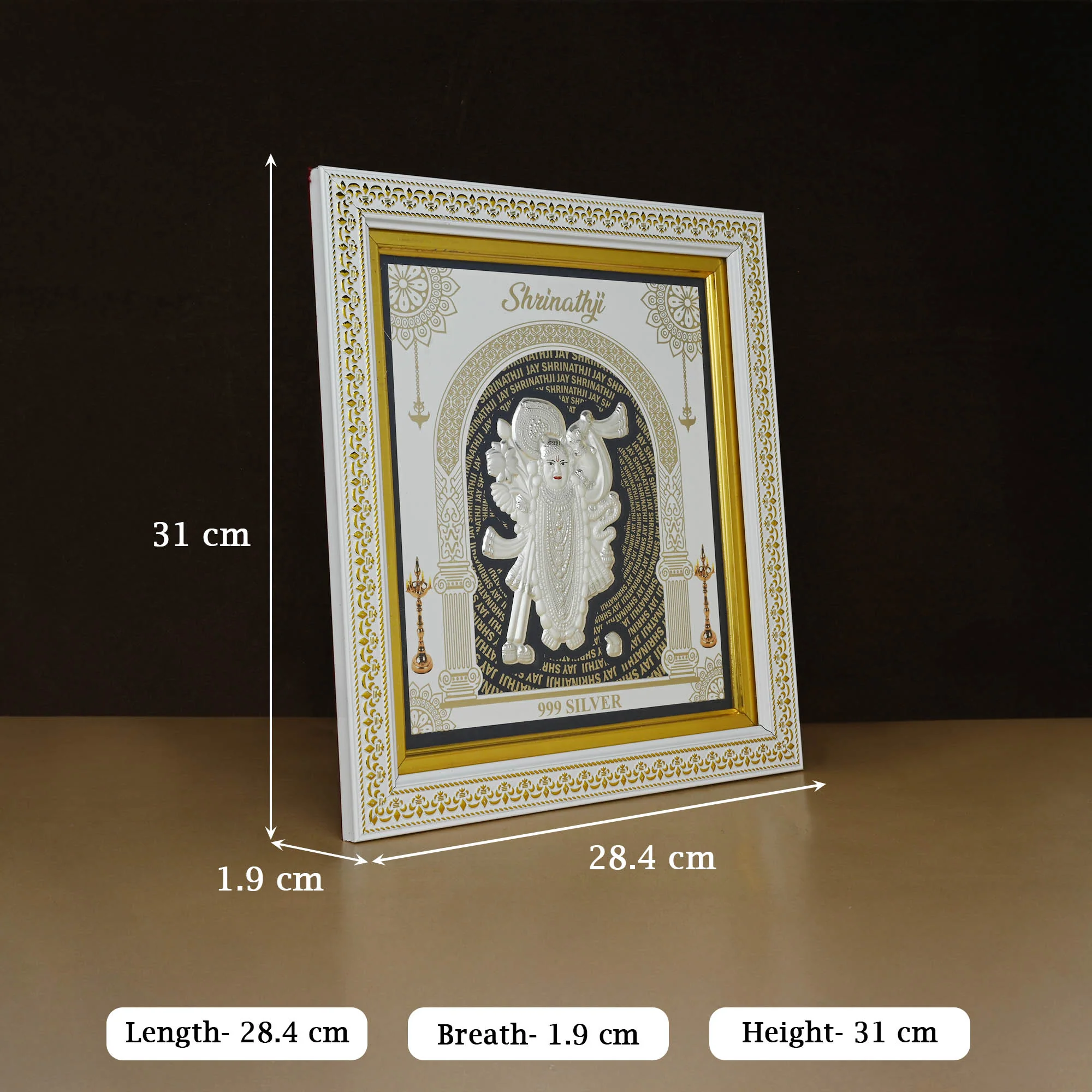 999 Silver Shrinathji Wall Frame - Image 5