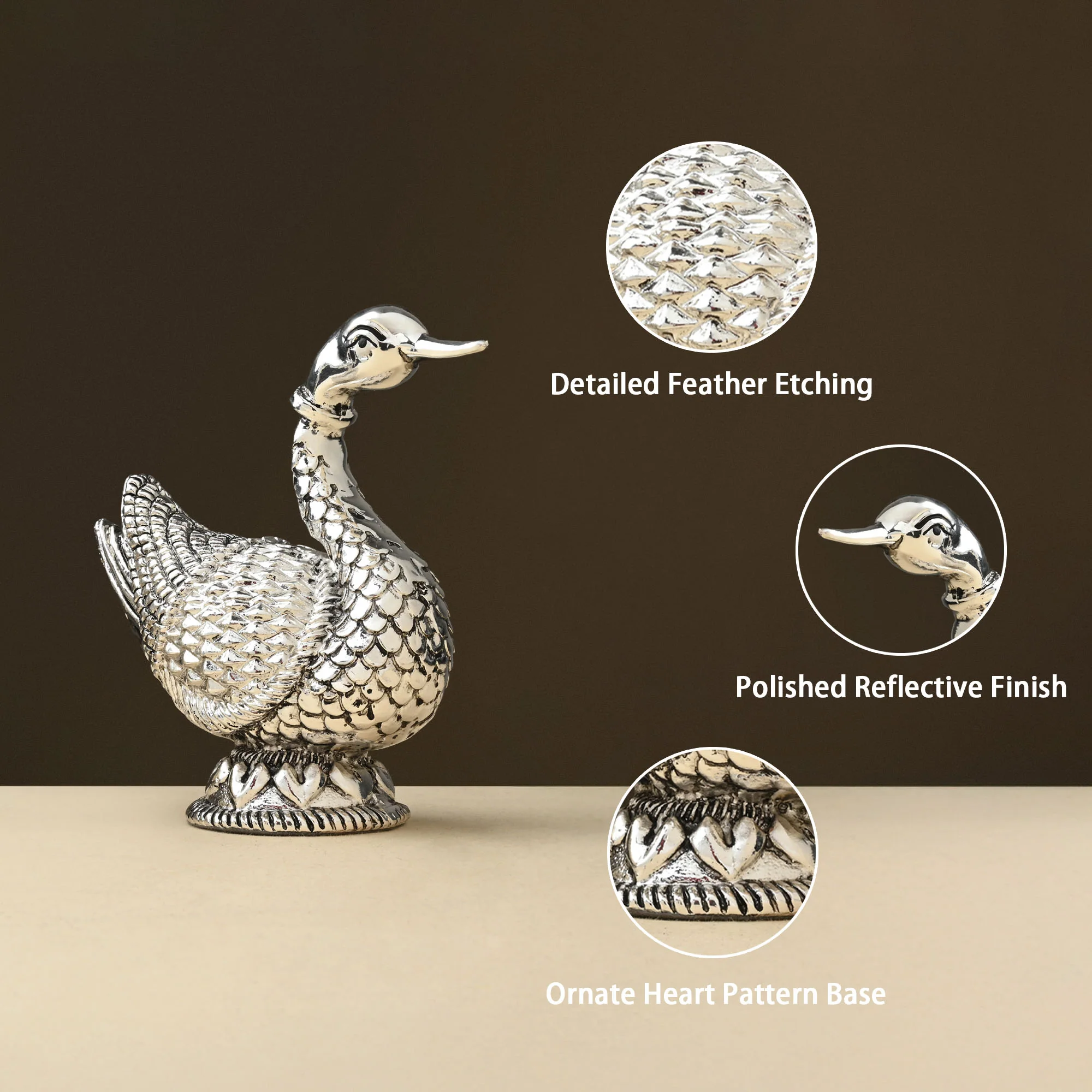 999 Silver Duck Pair Showpiece - Image 3