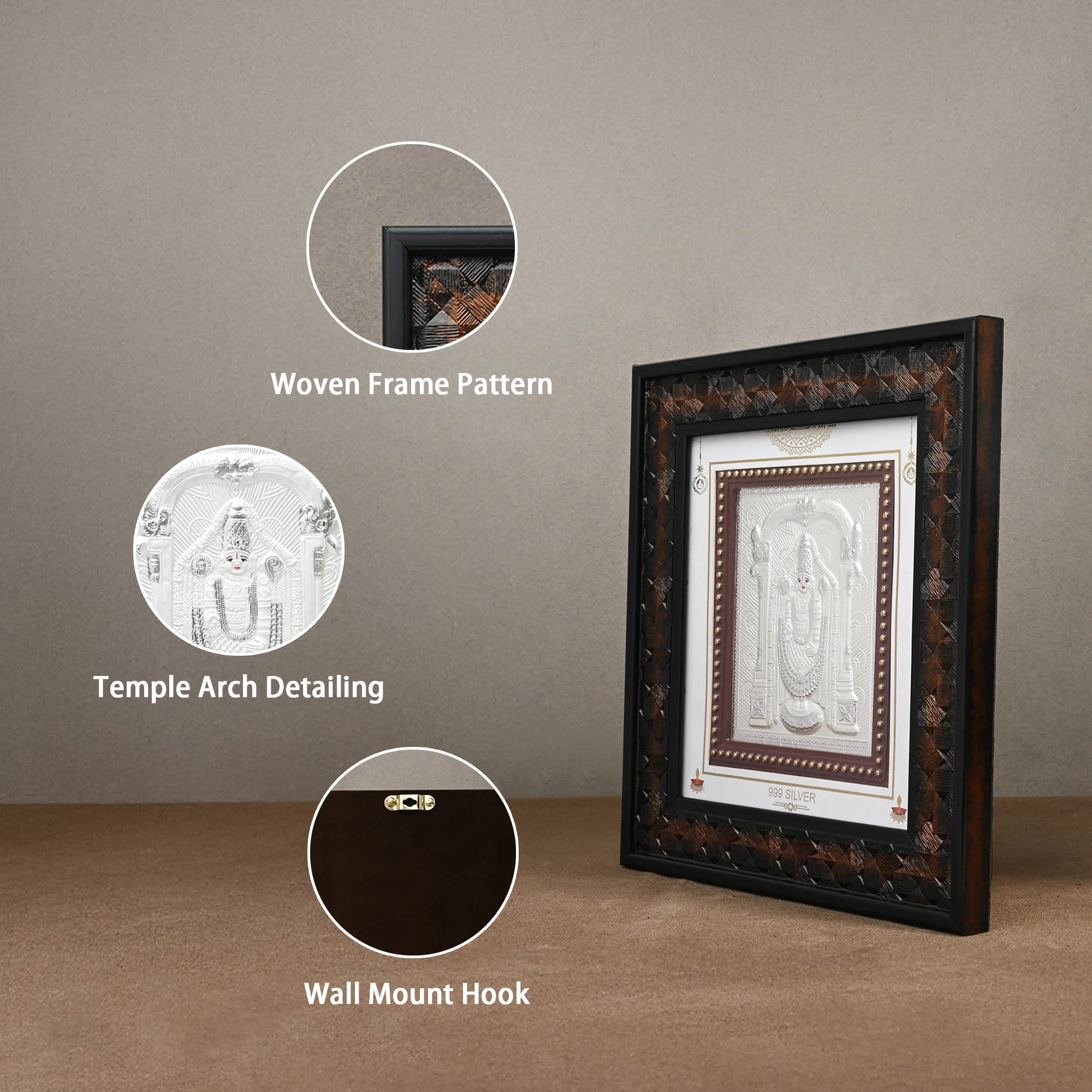 999 Silver Tirupati Balaji Frame - Image 3