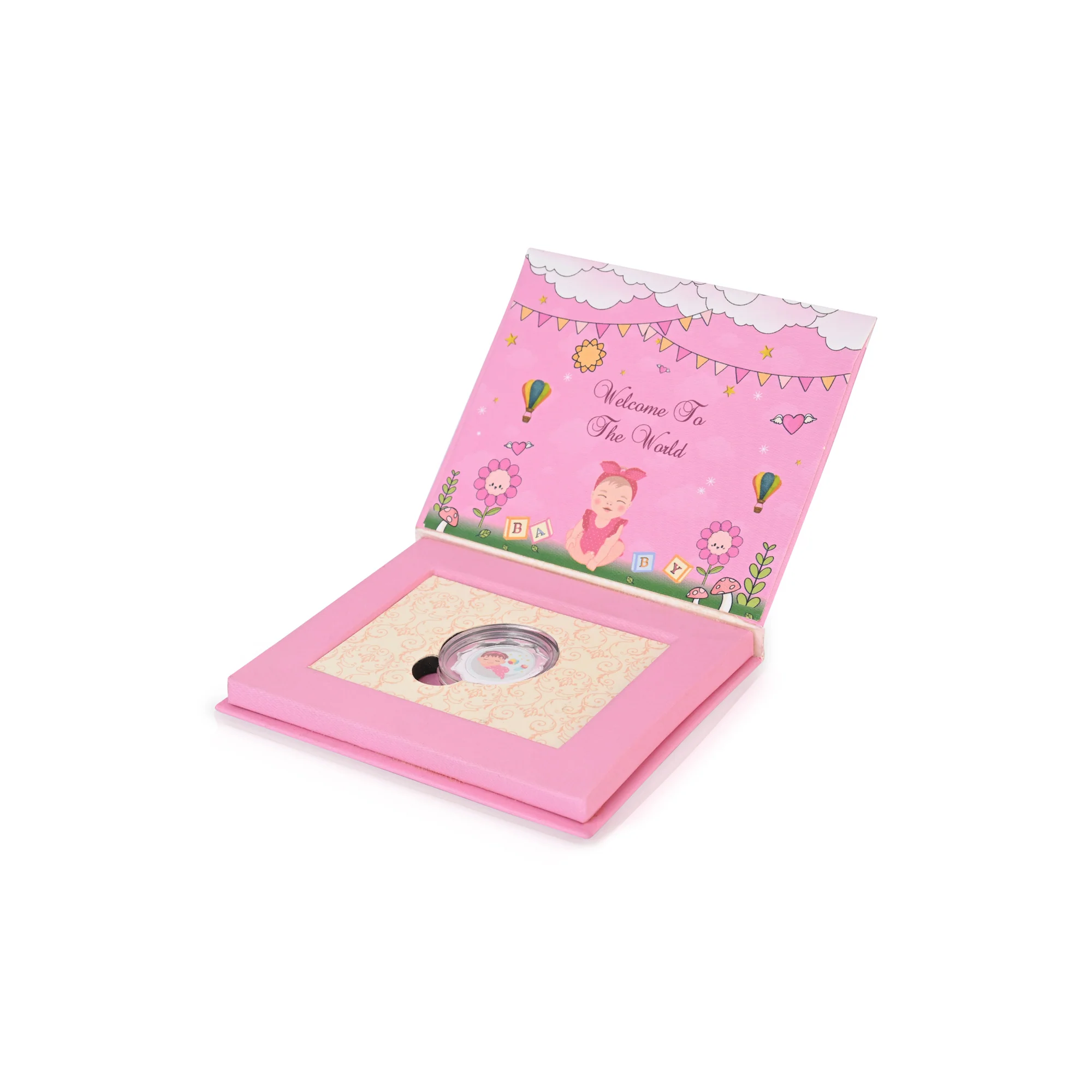 999 Silver Welcome Baby Girl Coin Box - Image 5
