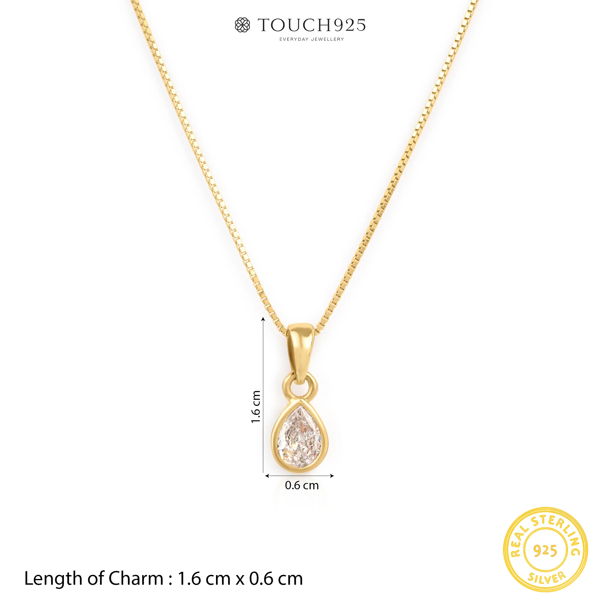 April Birthstone Silver Necklace - Image 7