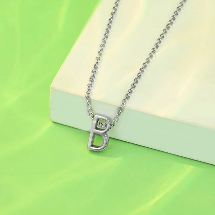 "B" Initial Necklace - Image 5