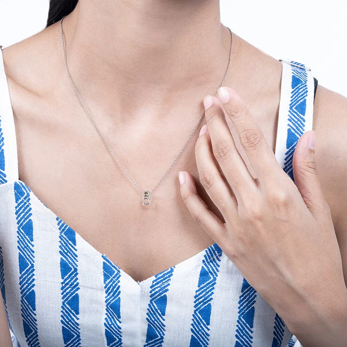 "B" Initial Necklace - Image 7