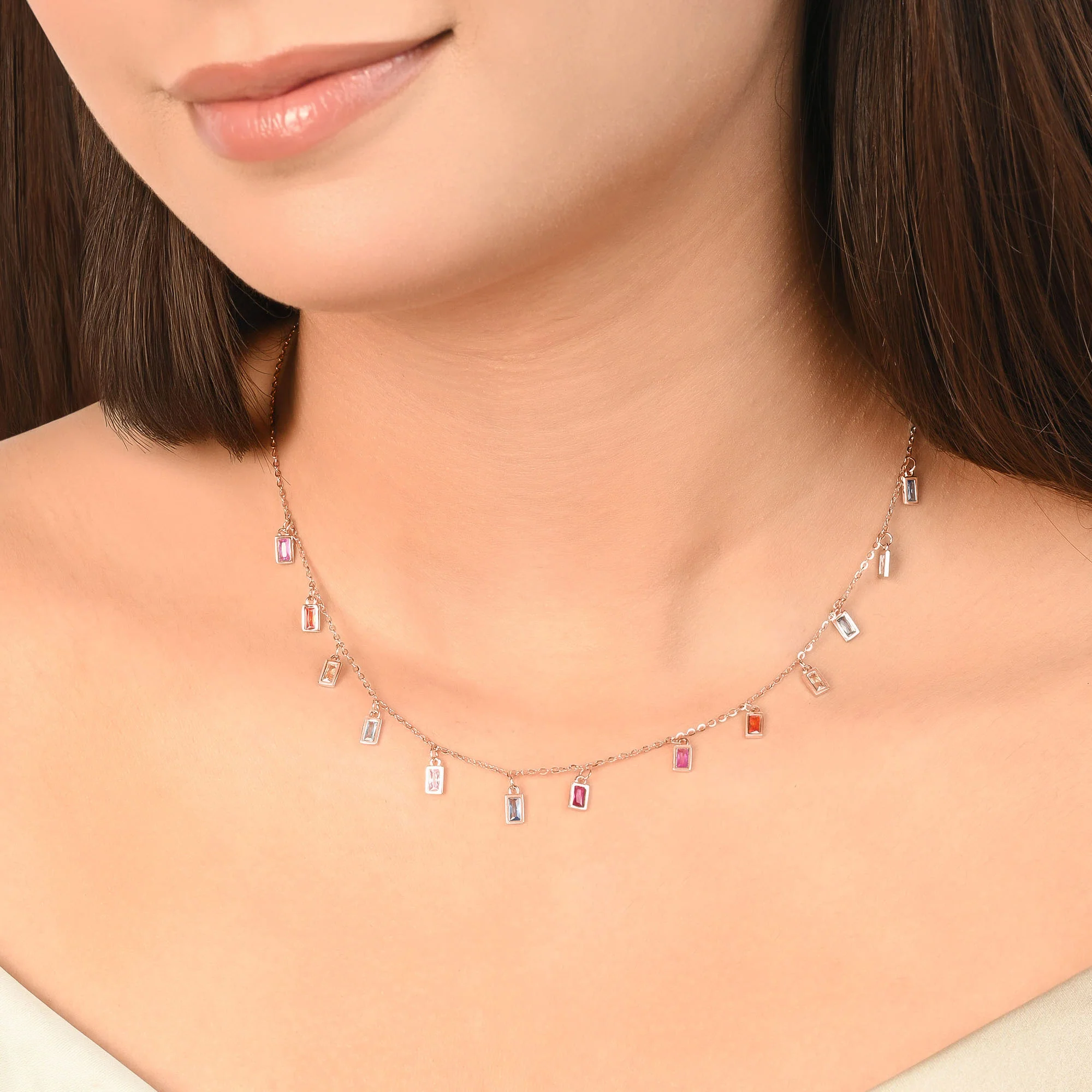 Baguette Drop Charm Necklace - Image 11