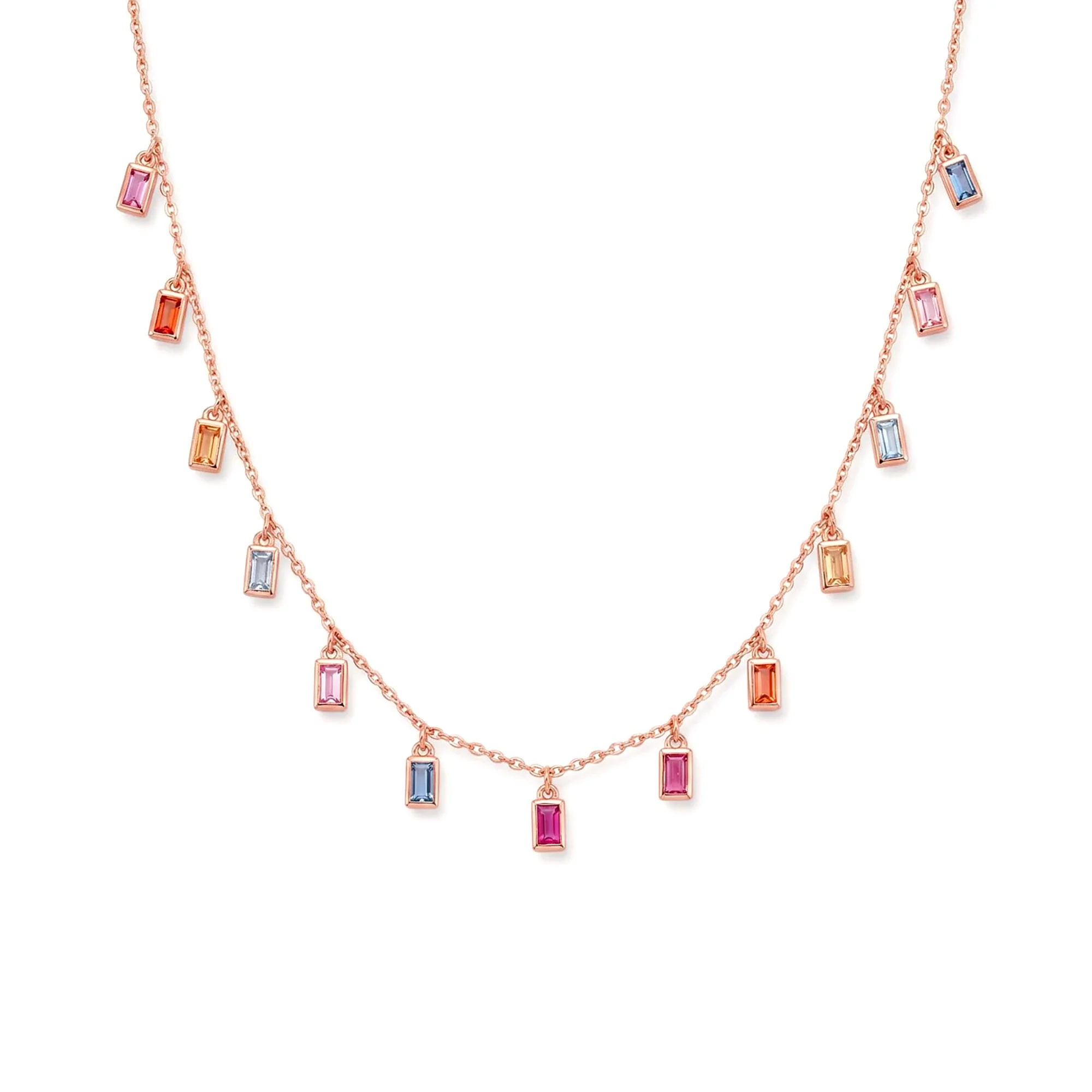 Baguette Drop Charm Necklace - Image 4
