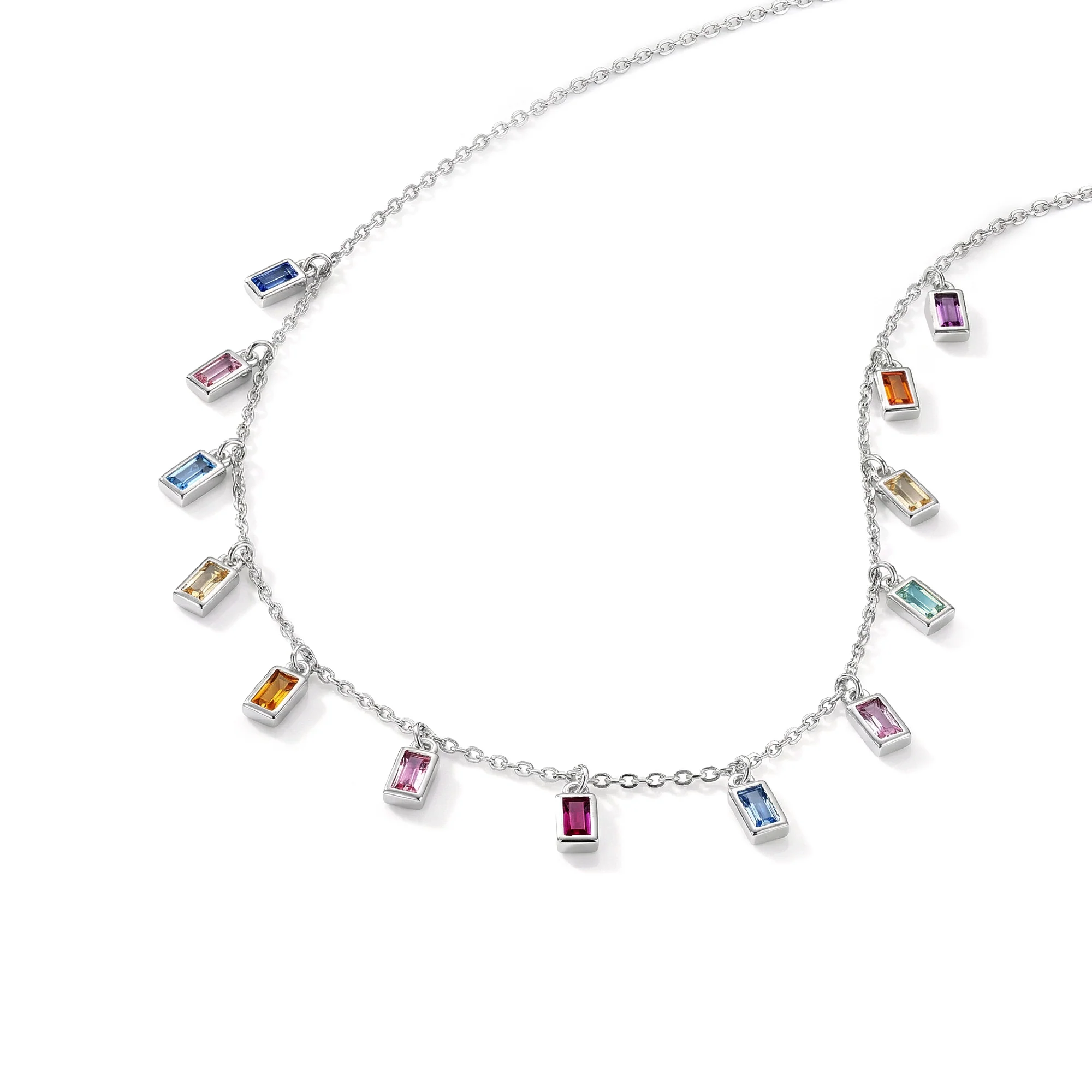Baguette Drop Charm Necklace - Image 5