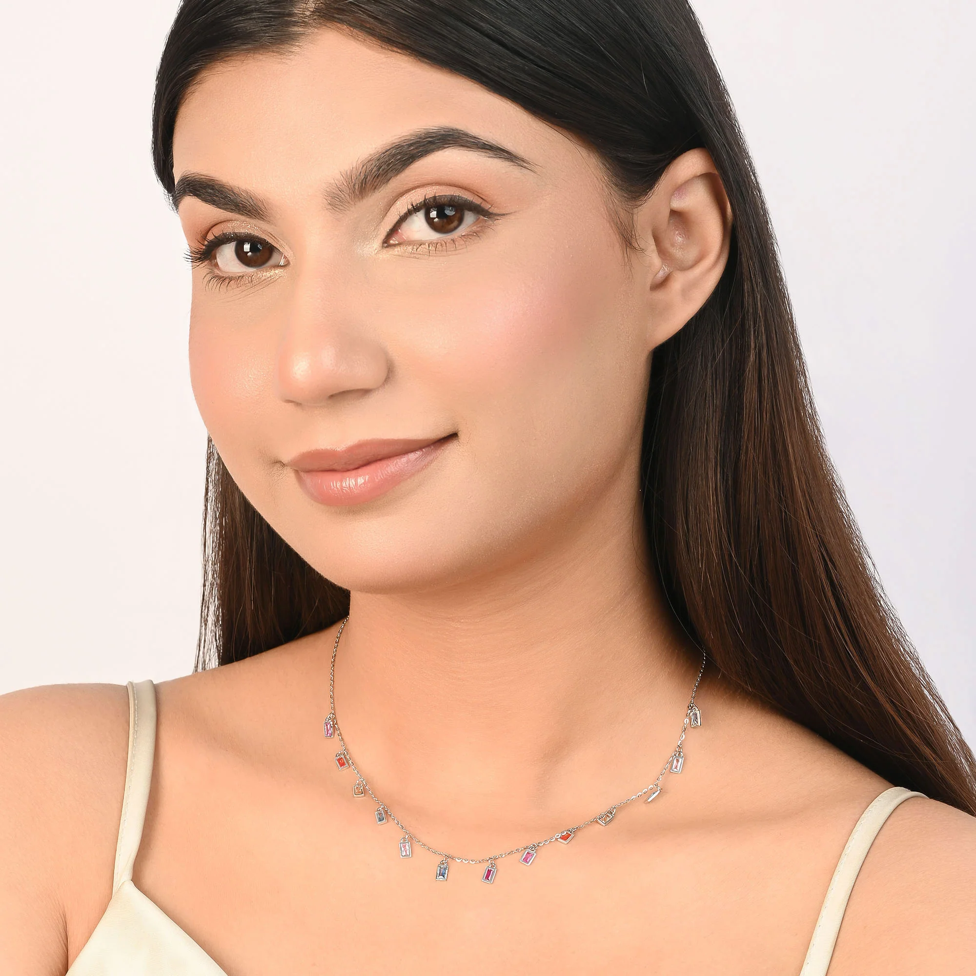 Baguette Drop Charm Necklace - Image 6