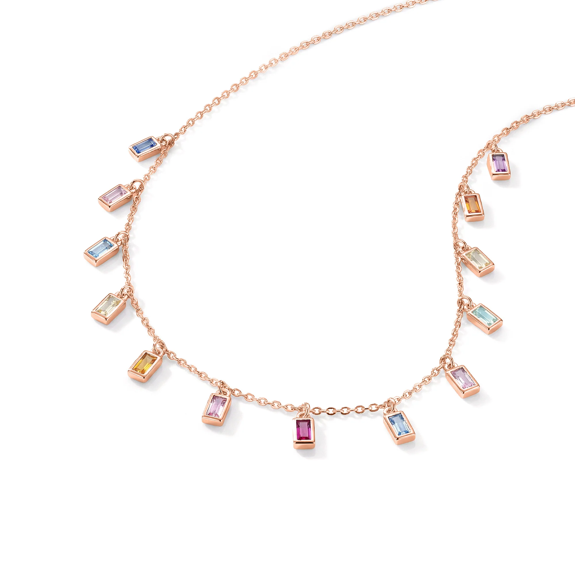 Baguette Drop Charm Necklace - Image 8