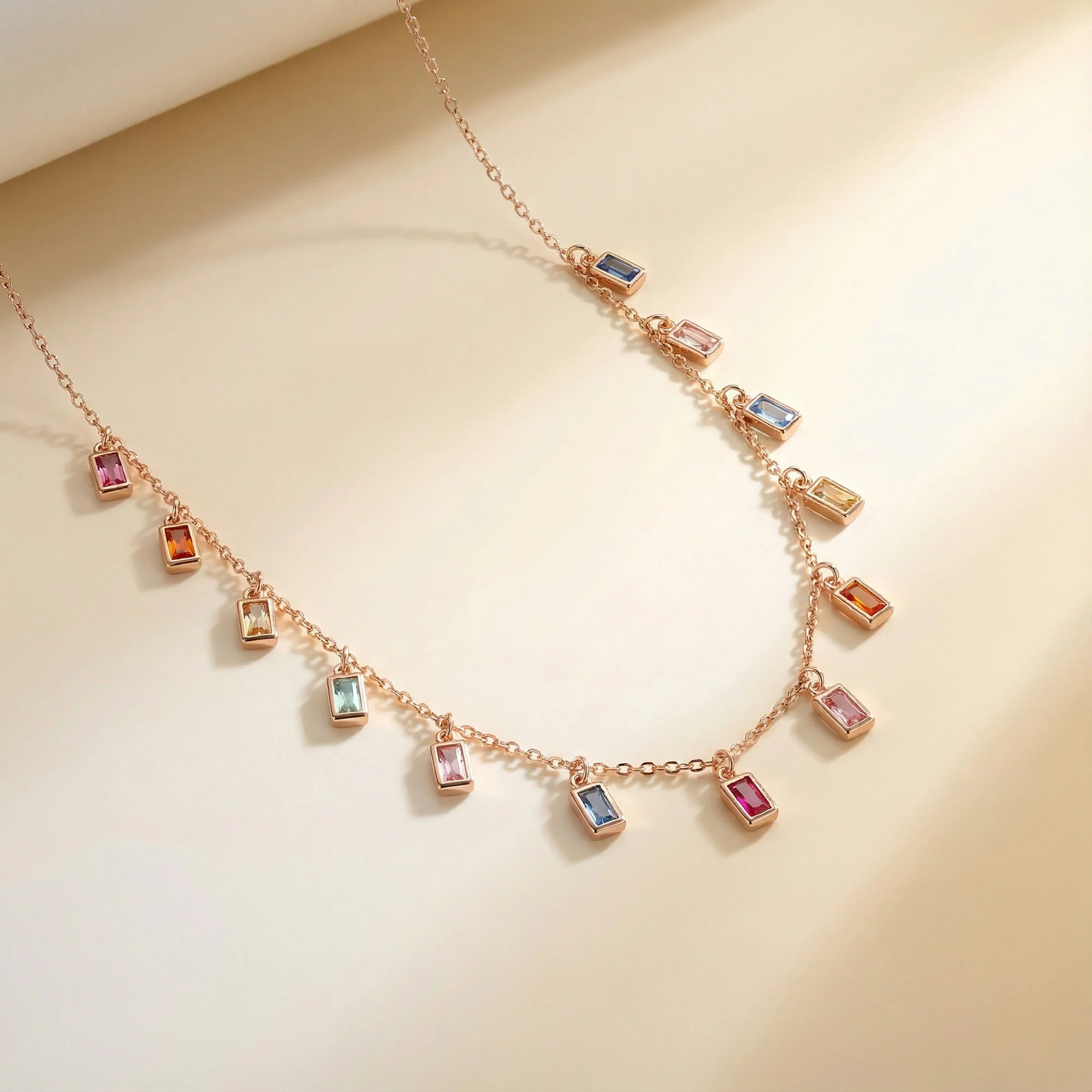 Baguette Drop Charm Necklace - Image 9