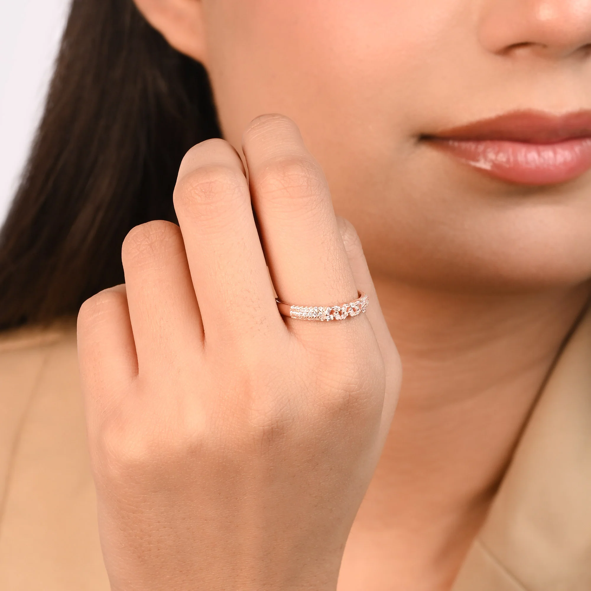 Baguette Scatter Silver Ring - Image 3