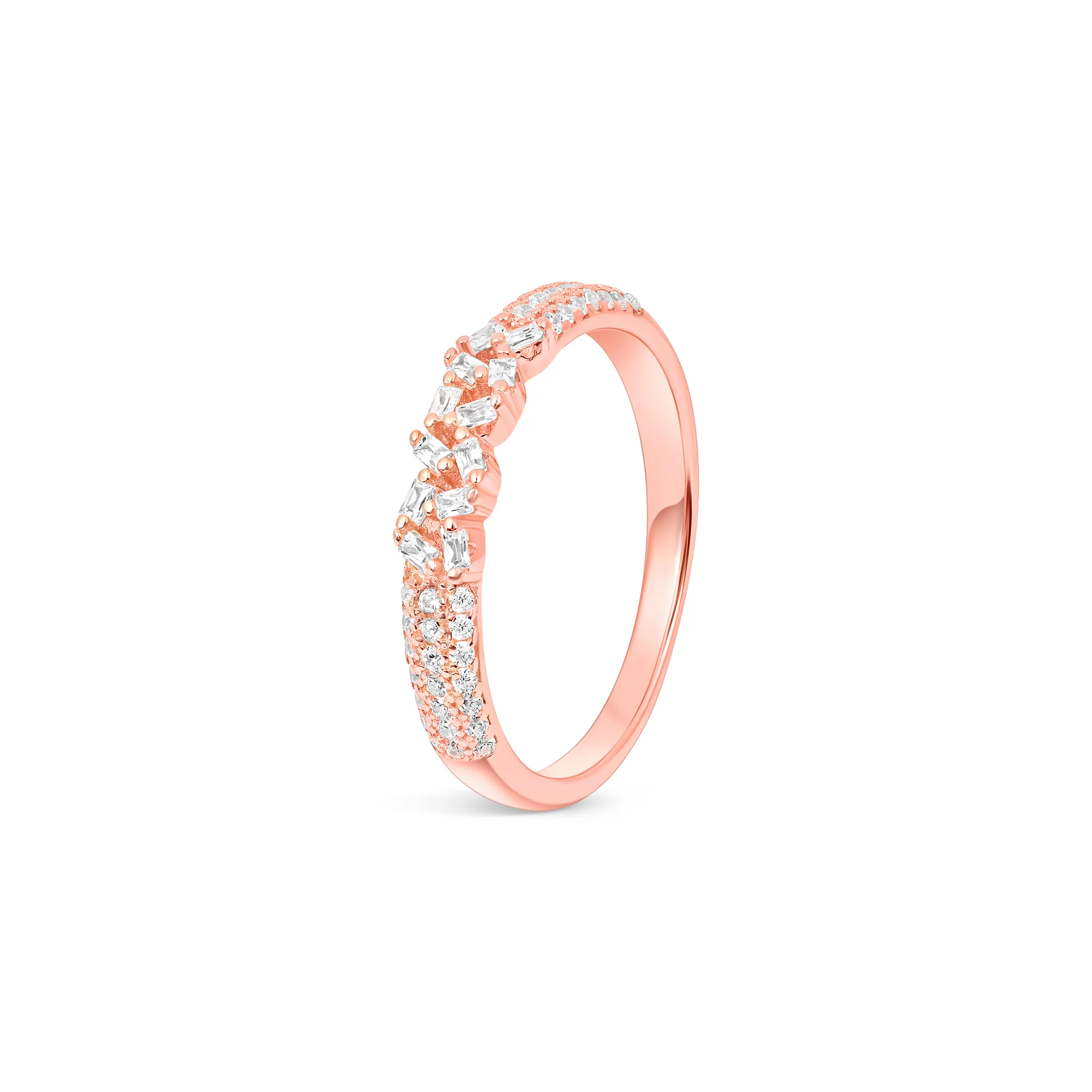 Baguette Scatter Silver Ring - Image 4