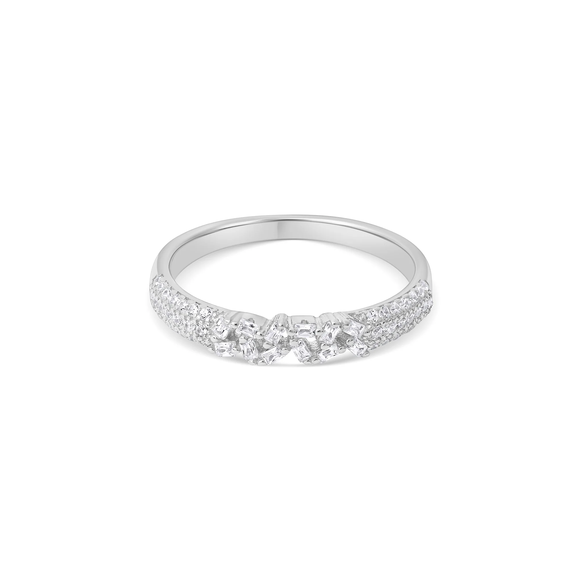 Baguette Scatter Silver Ring - Image 6