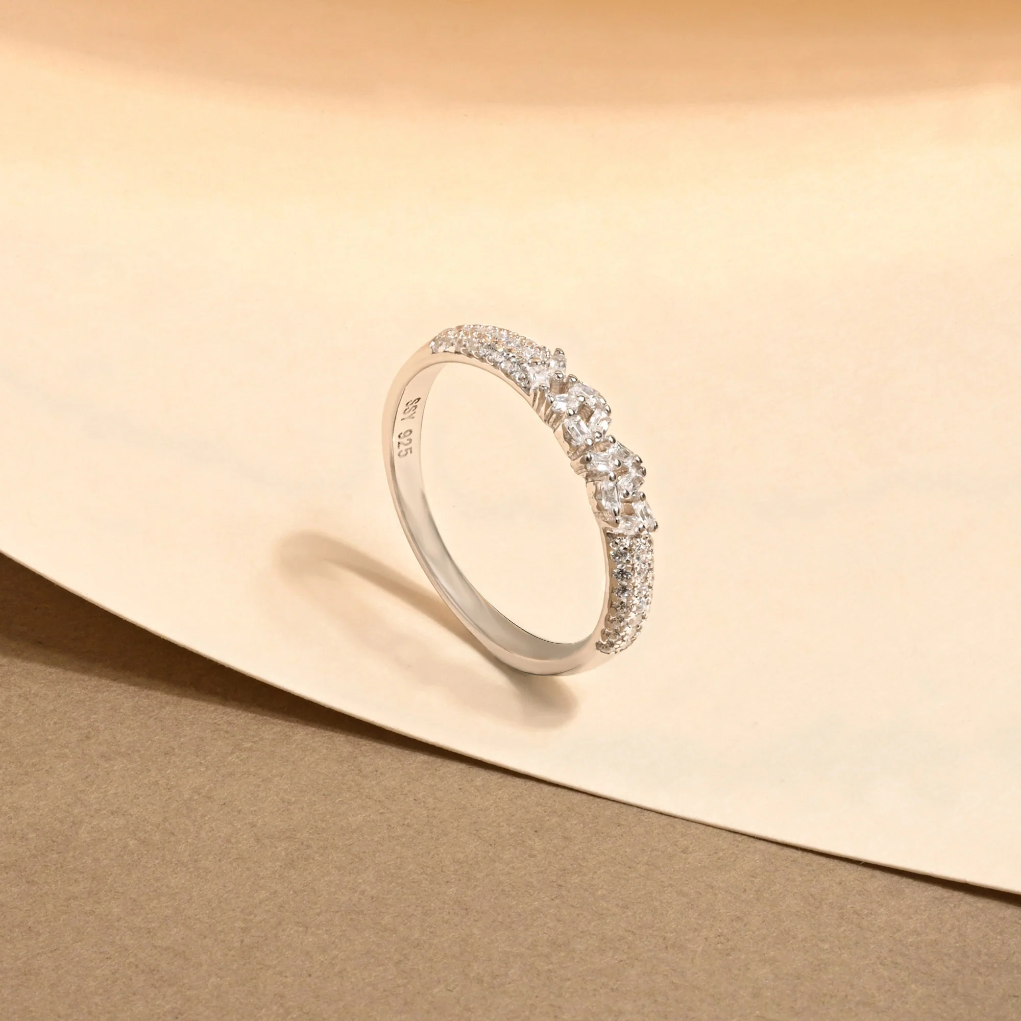 Baguette Scatter Silver Ring - Image 7