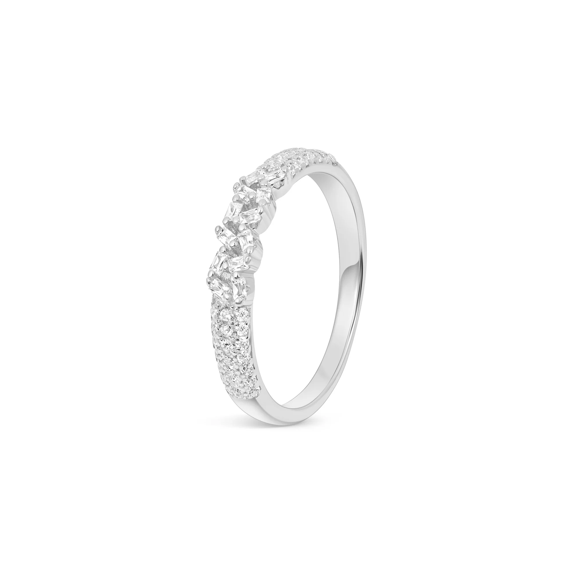 Baguette Scatter Silver Ring - Image 9