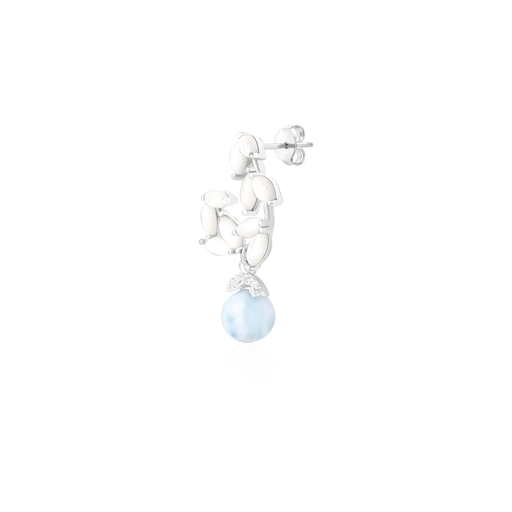 Pearl Beads Leaf Earring - Image 4