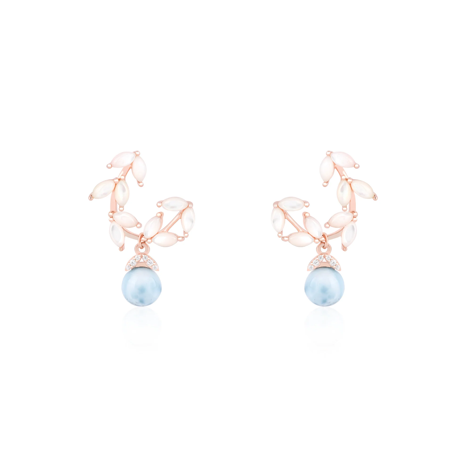 Pearl Beads Leaf Earring - Image 7