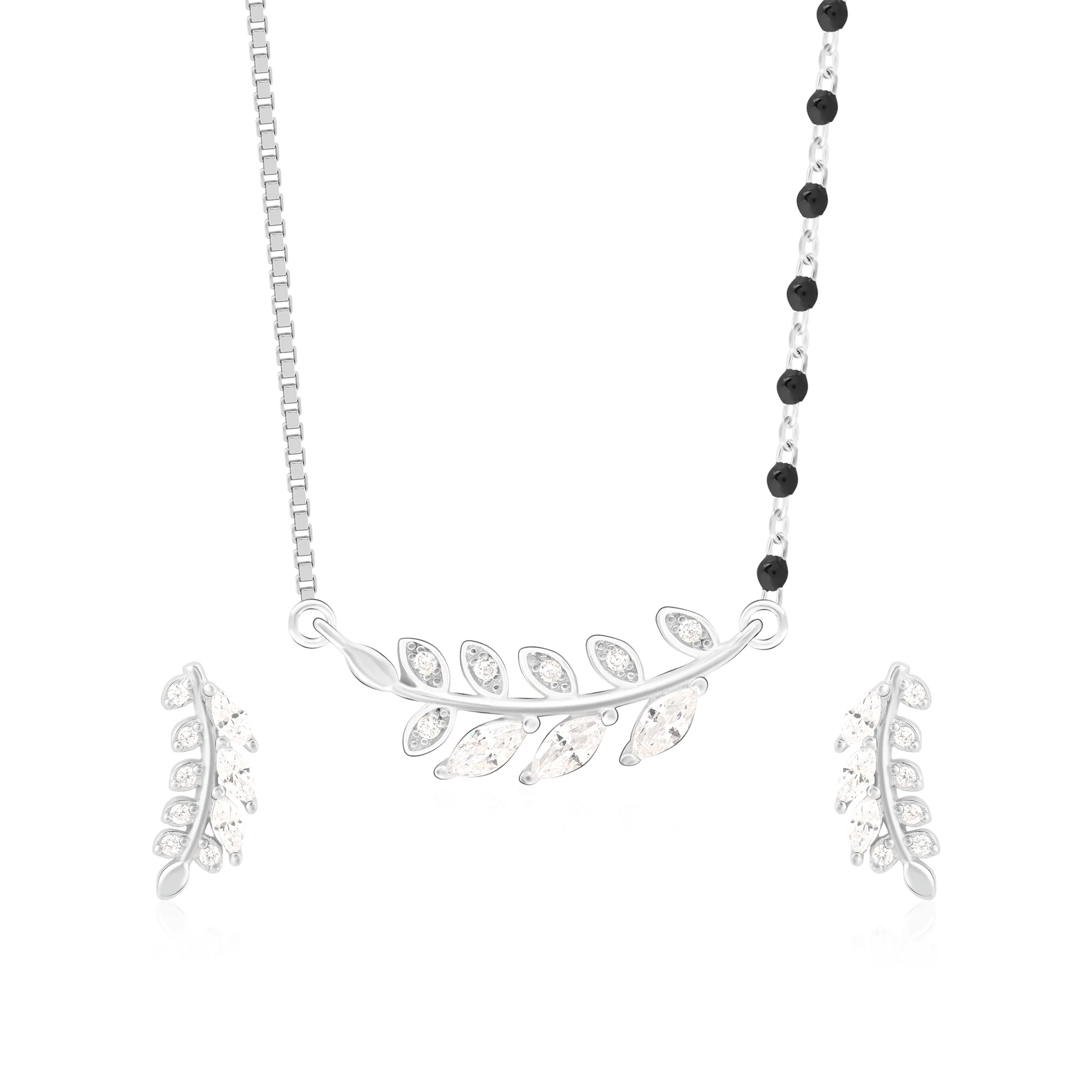 Beads And Leaf Mangalsutra - Image 2