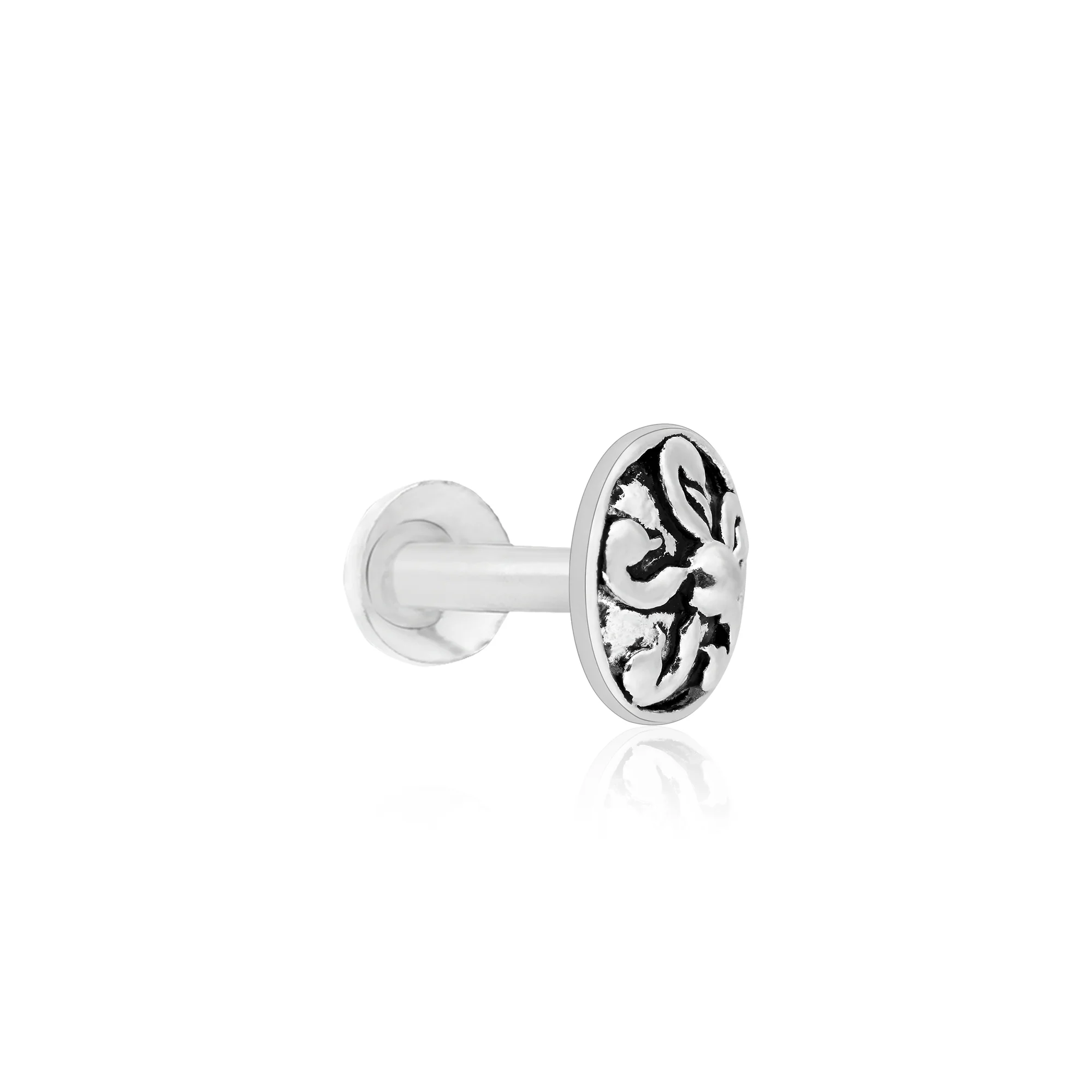 Bird Motif Oxidised Nose Pin - Image 2
