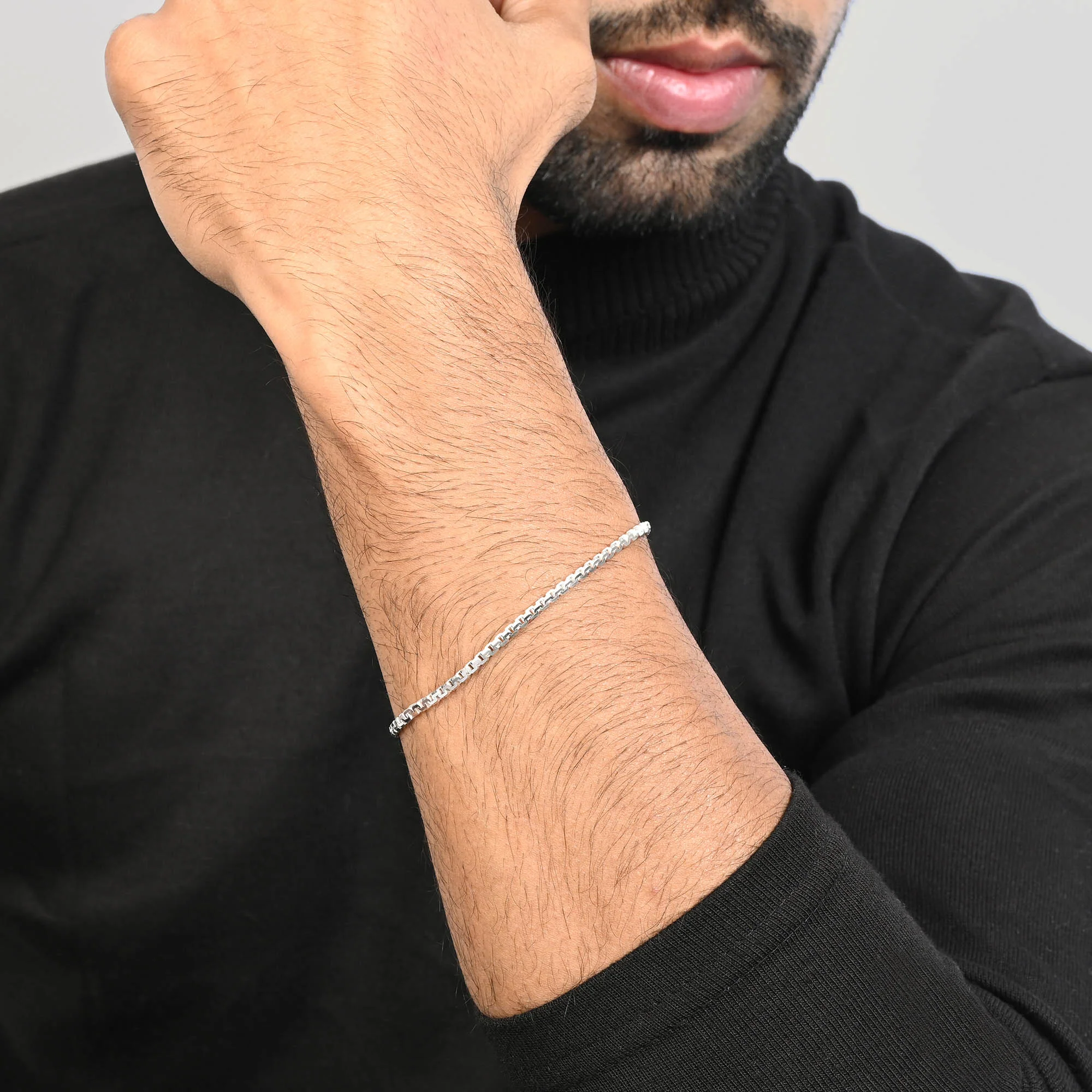 BlockLink Silver Chain Bracelet - Image 3